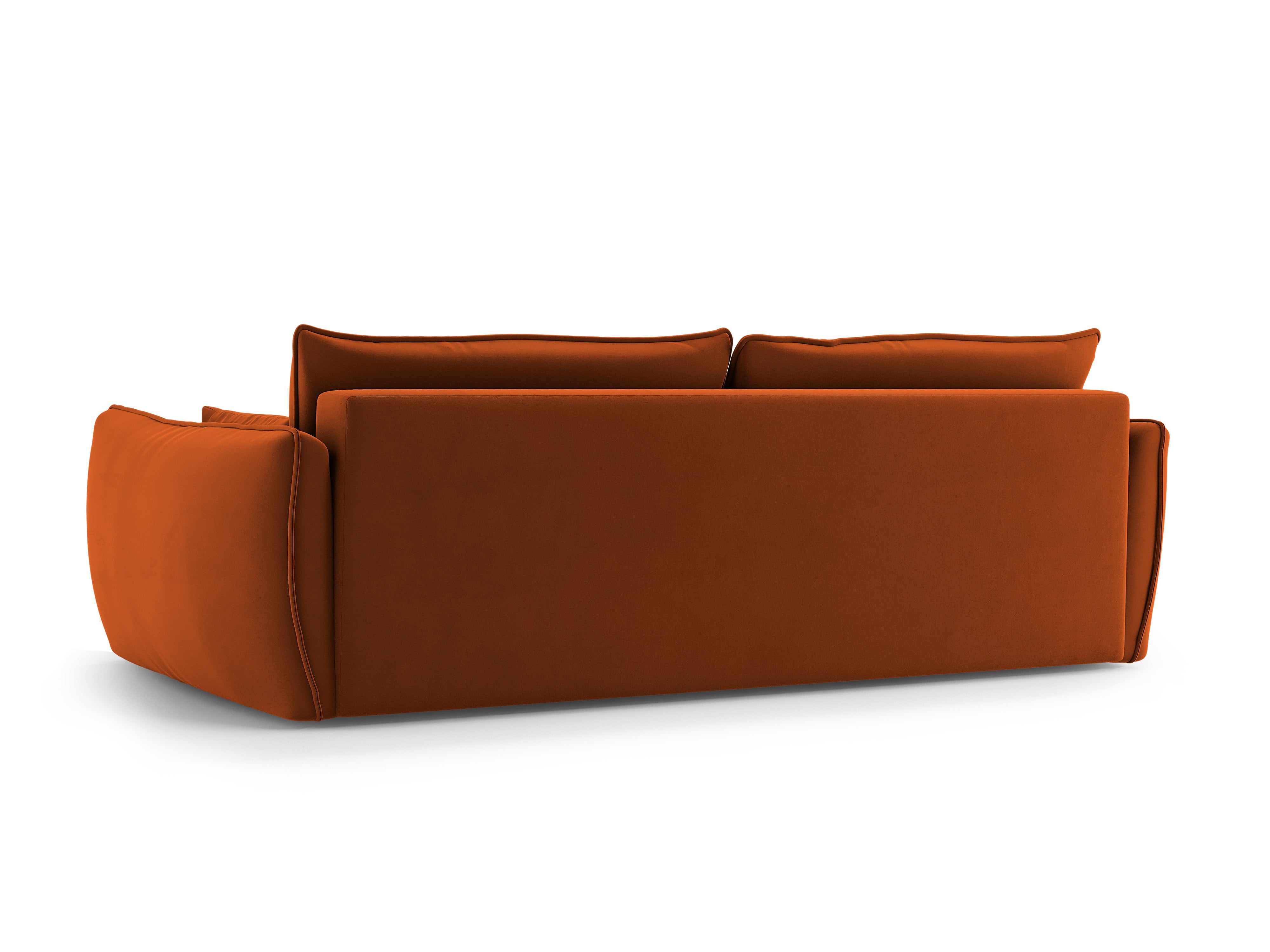 Sofa van fluweel met slaapfunctie MATERA baksteenrood