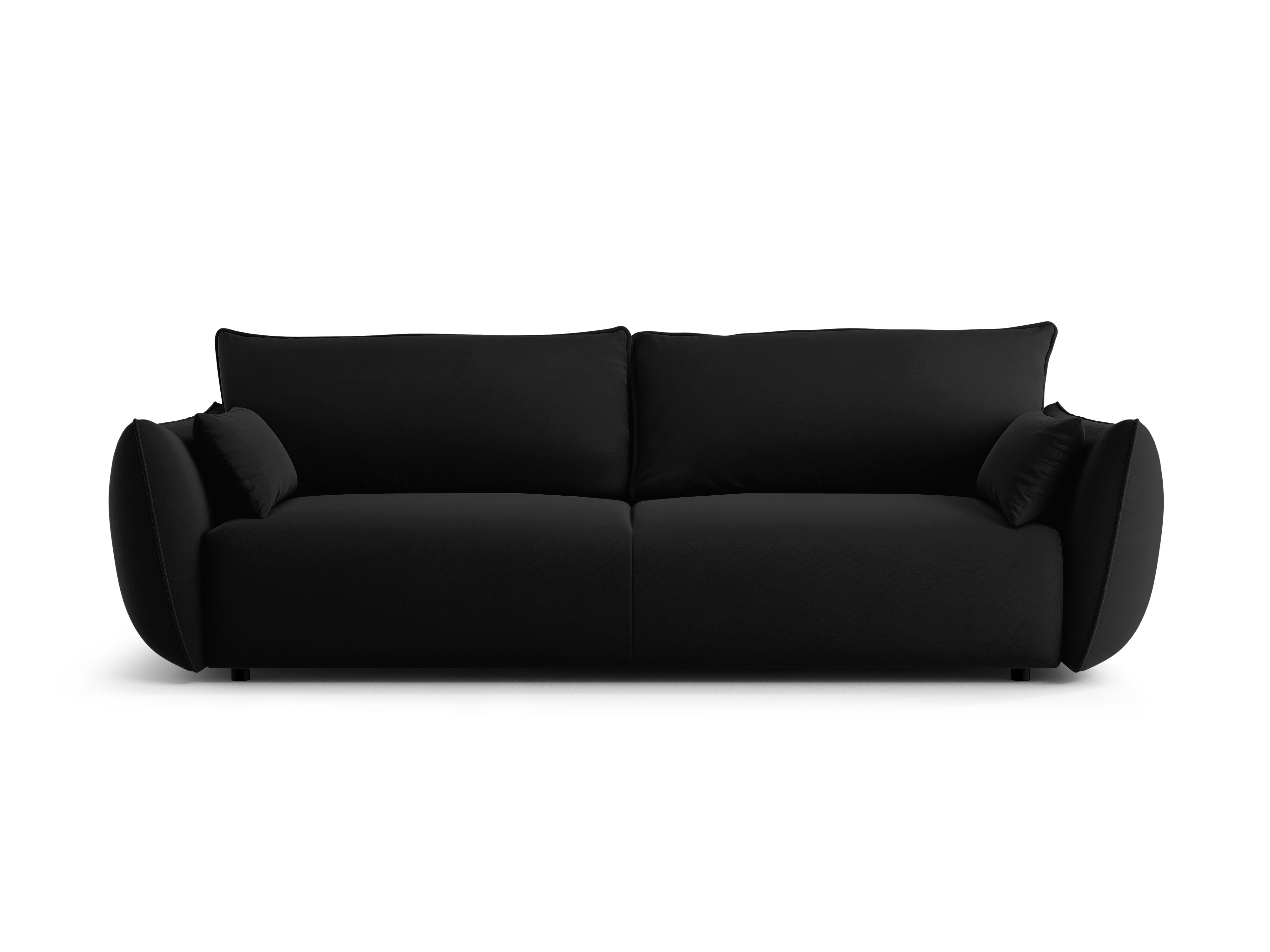 Sofa van fluweel met slaapfunctie MATERA zwart