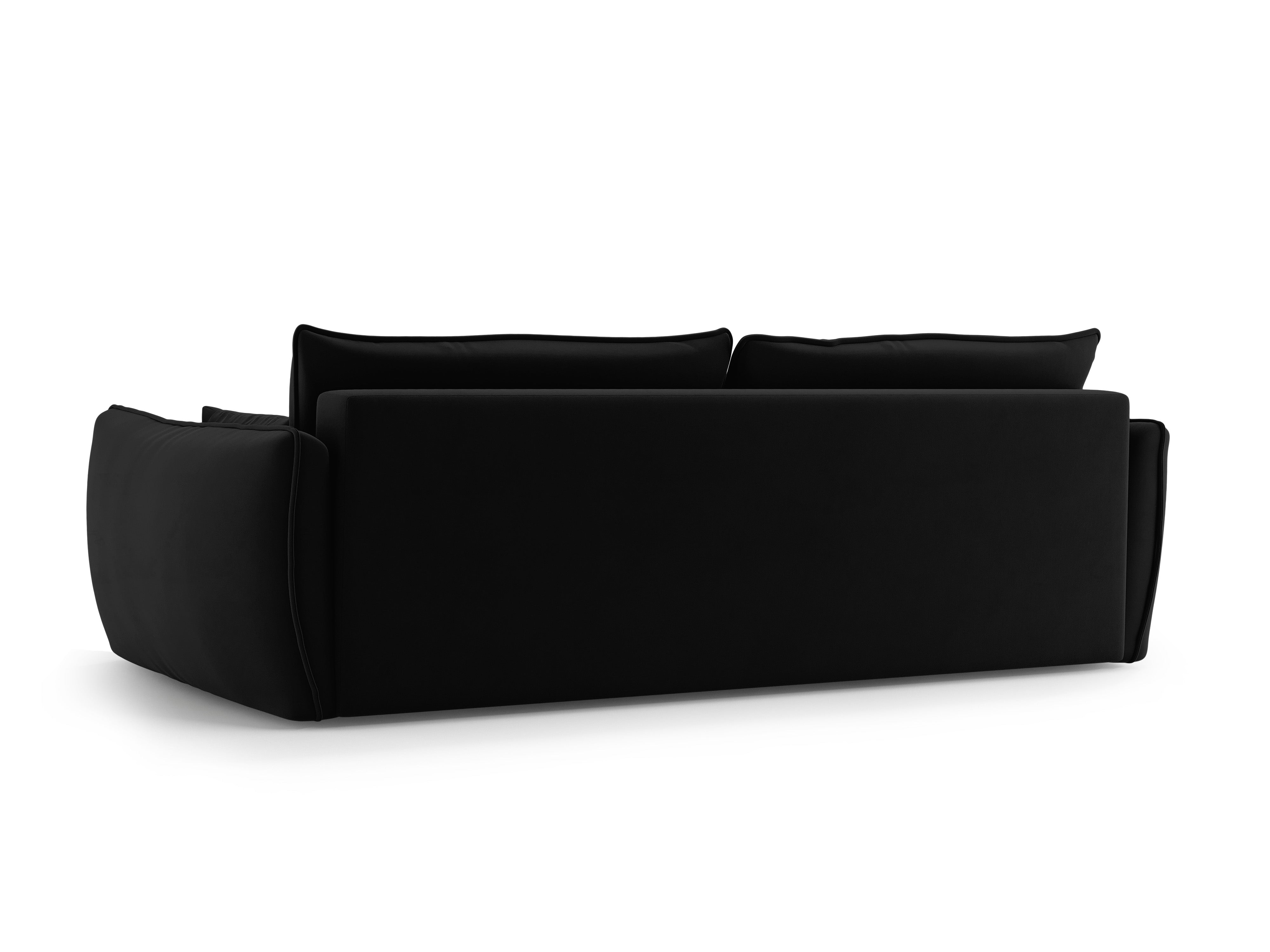 Sofa van fluweel met slaapfunctie MATERA zwart