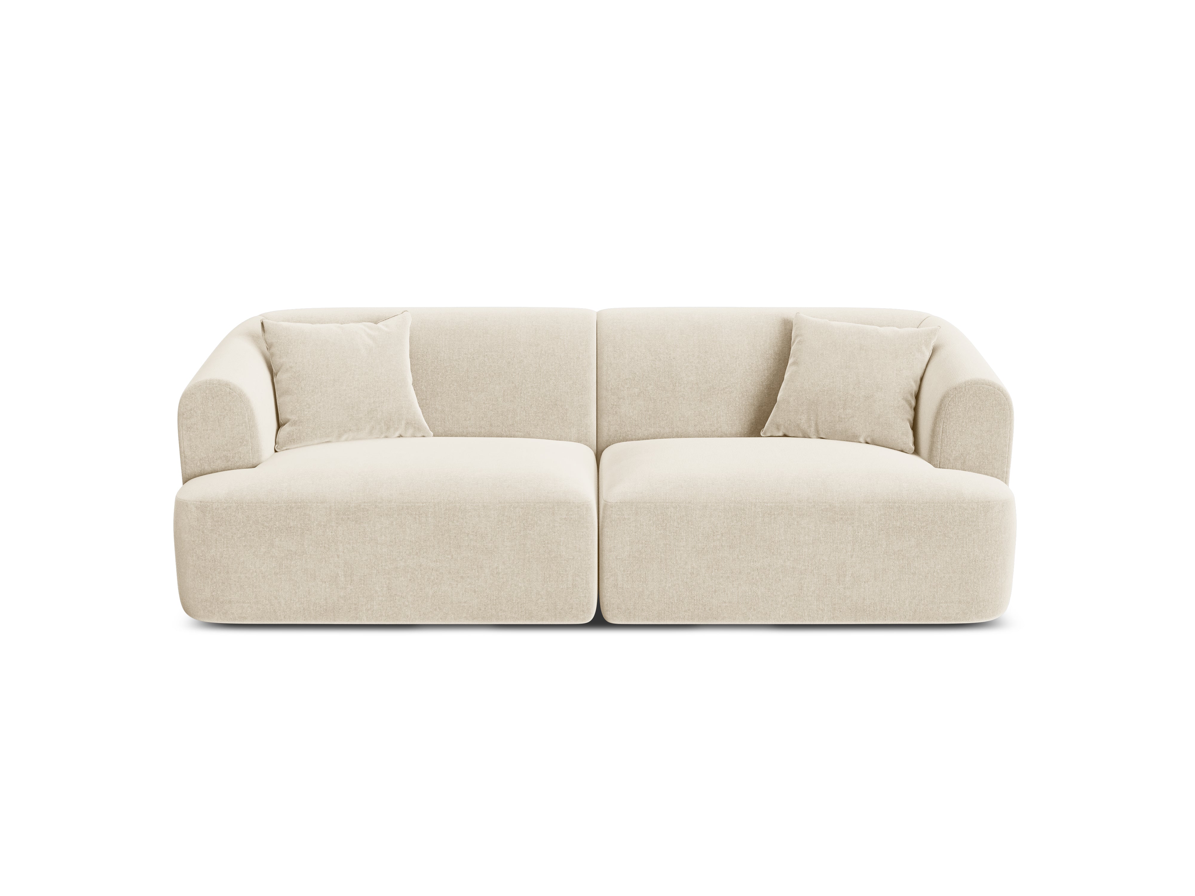 Sofa van fluweel 3-zits CAMPI lichtbeige