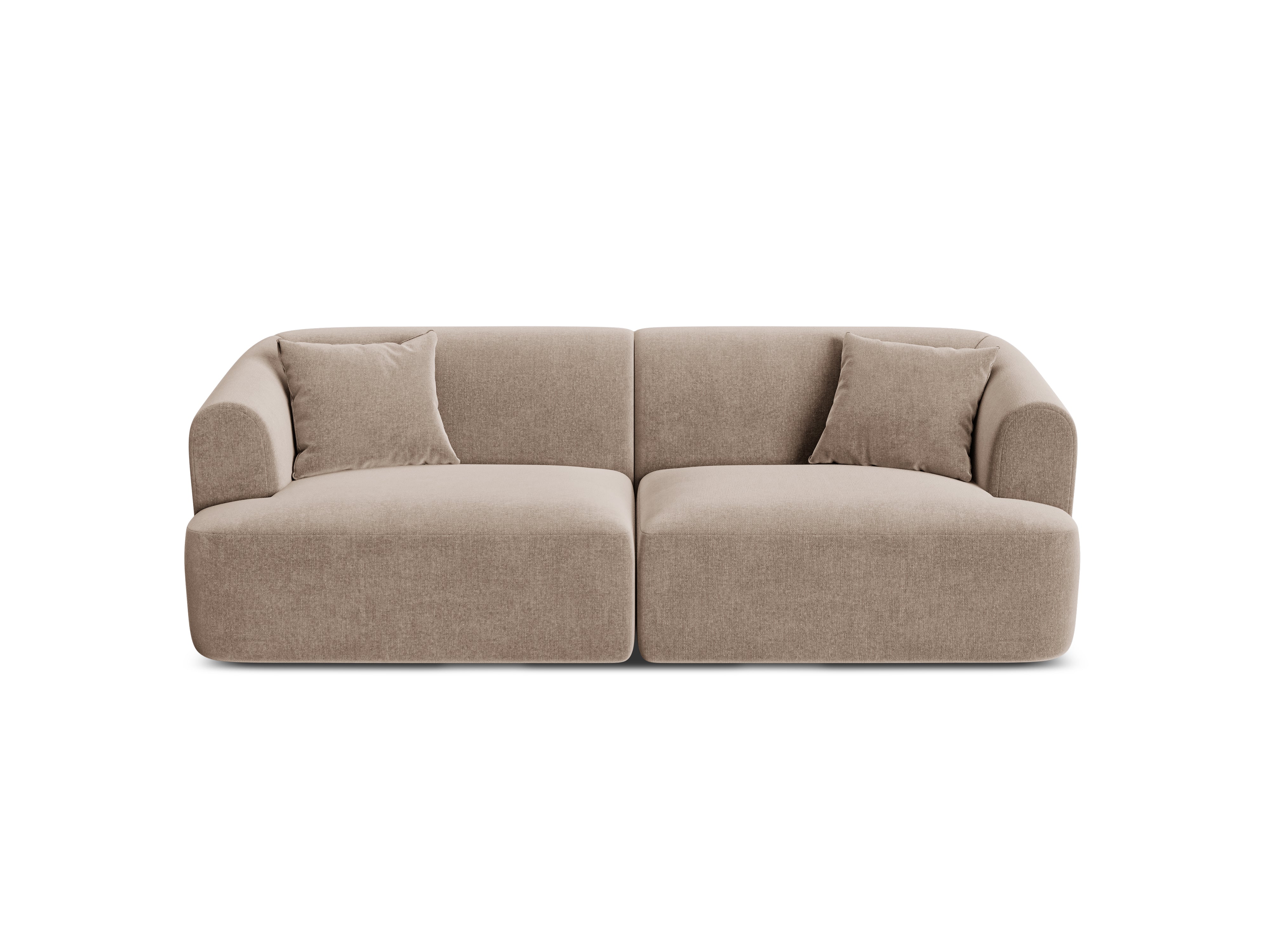 Sofa van fluweel 3-zits CAMPI donkerbeige