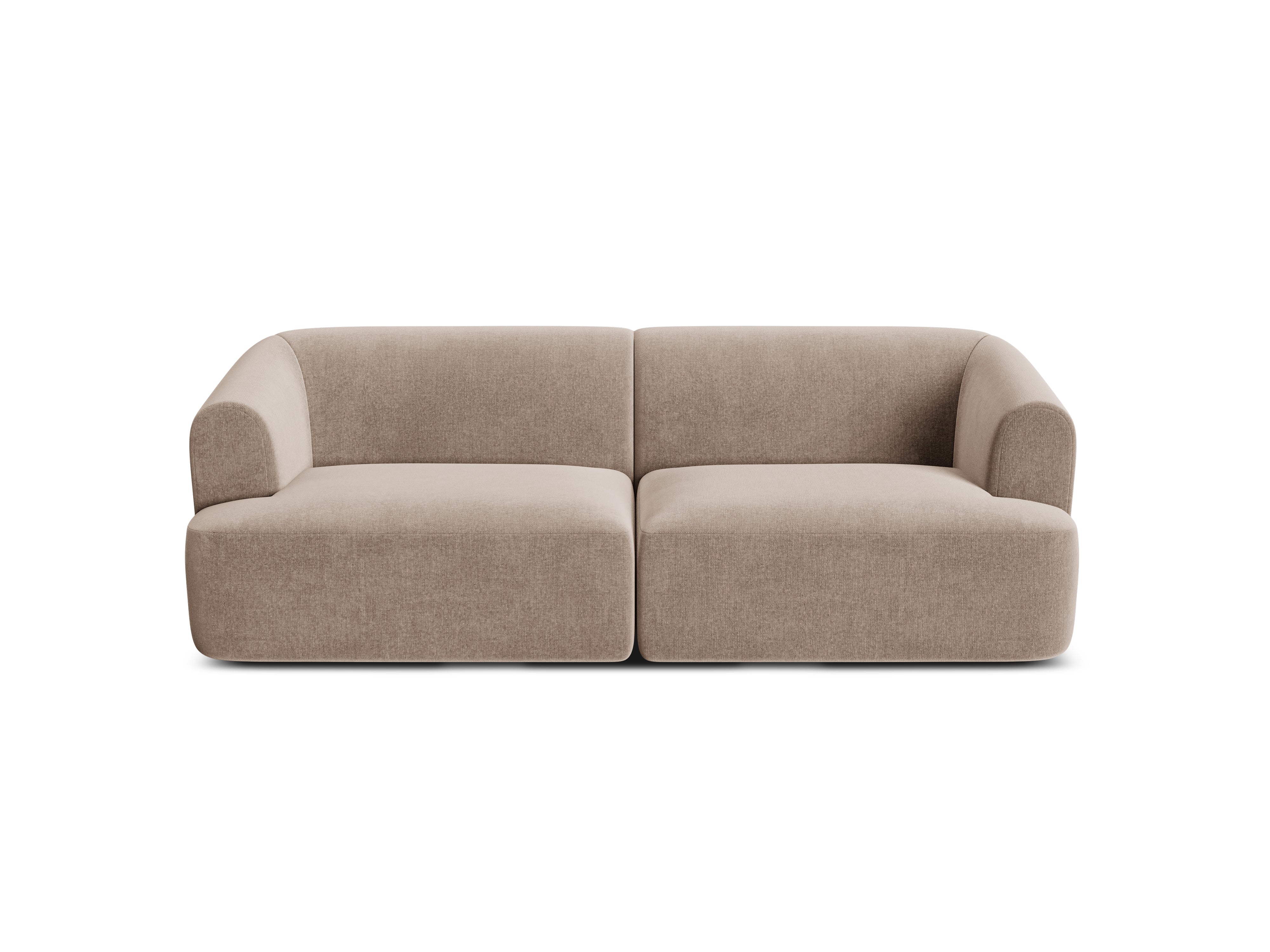 Sofa van fluweel 3-zits CAMPI donkerbeige