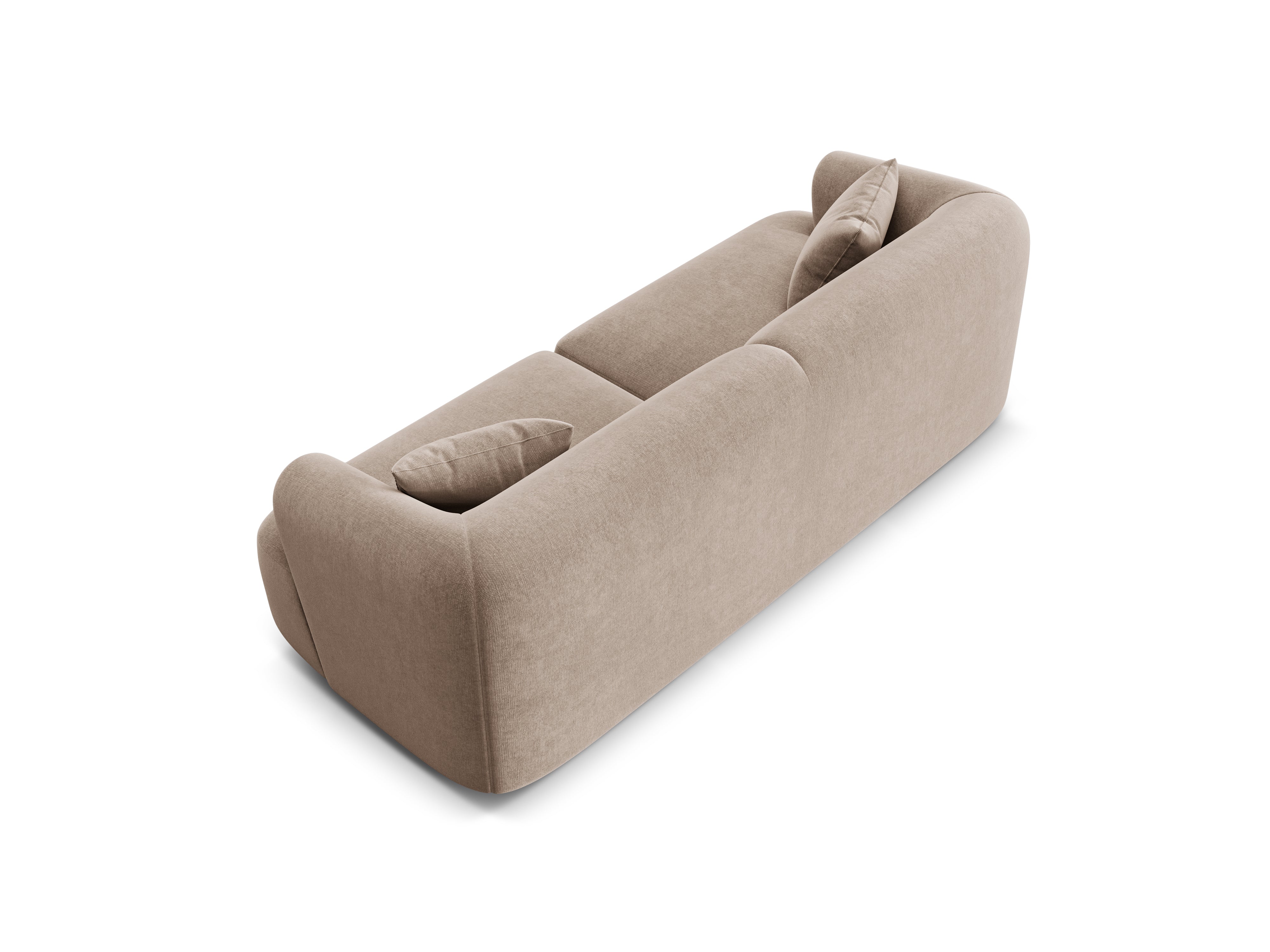 Sofa van fluweel 3-zits CAMPI donkerbeige