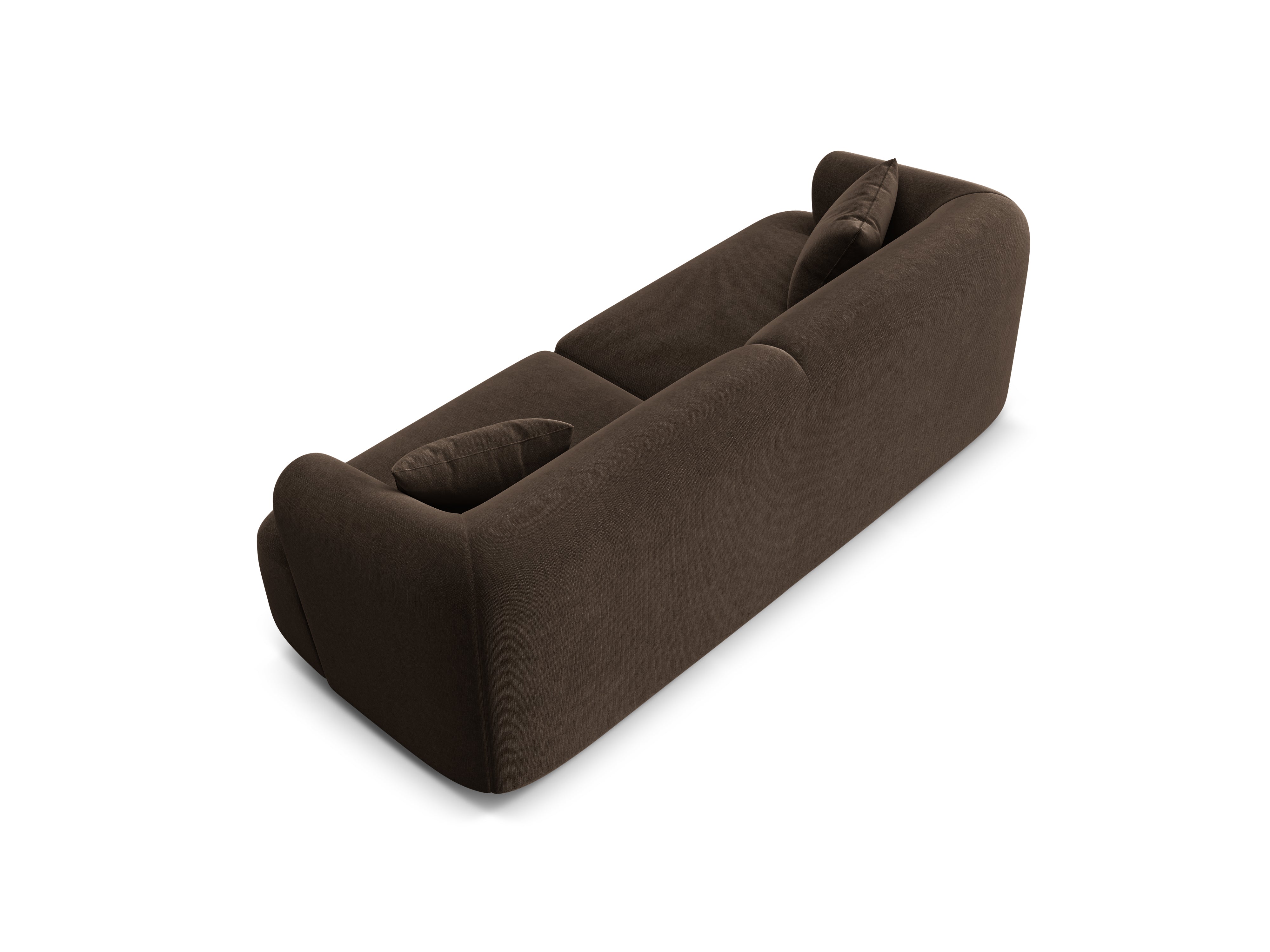 Sofa van fluweel 3-zits CAMPI chocolade