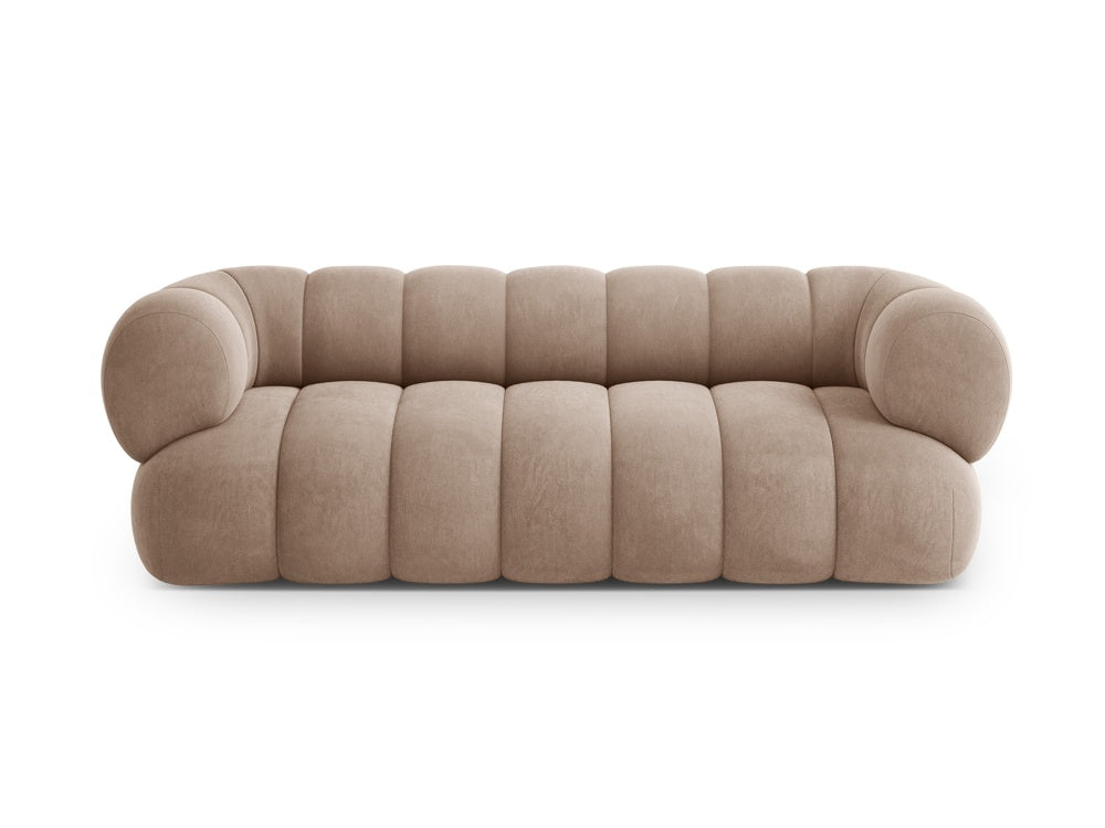Sofa 3-zits fluwelen KOGE donkerbeige