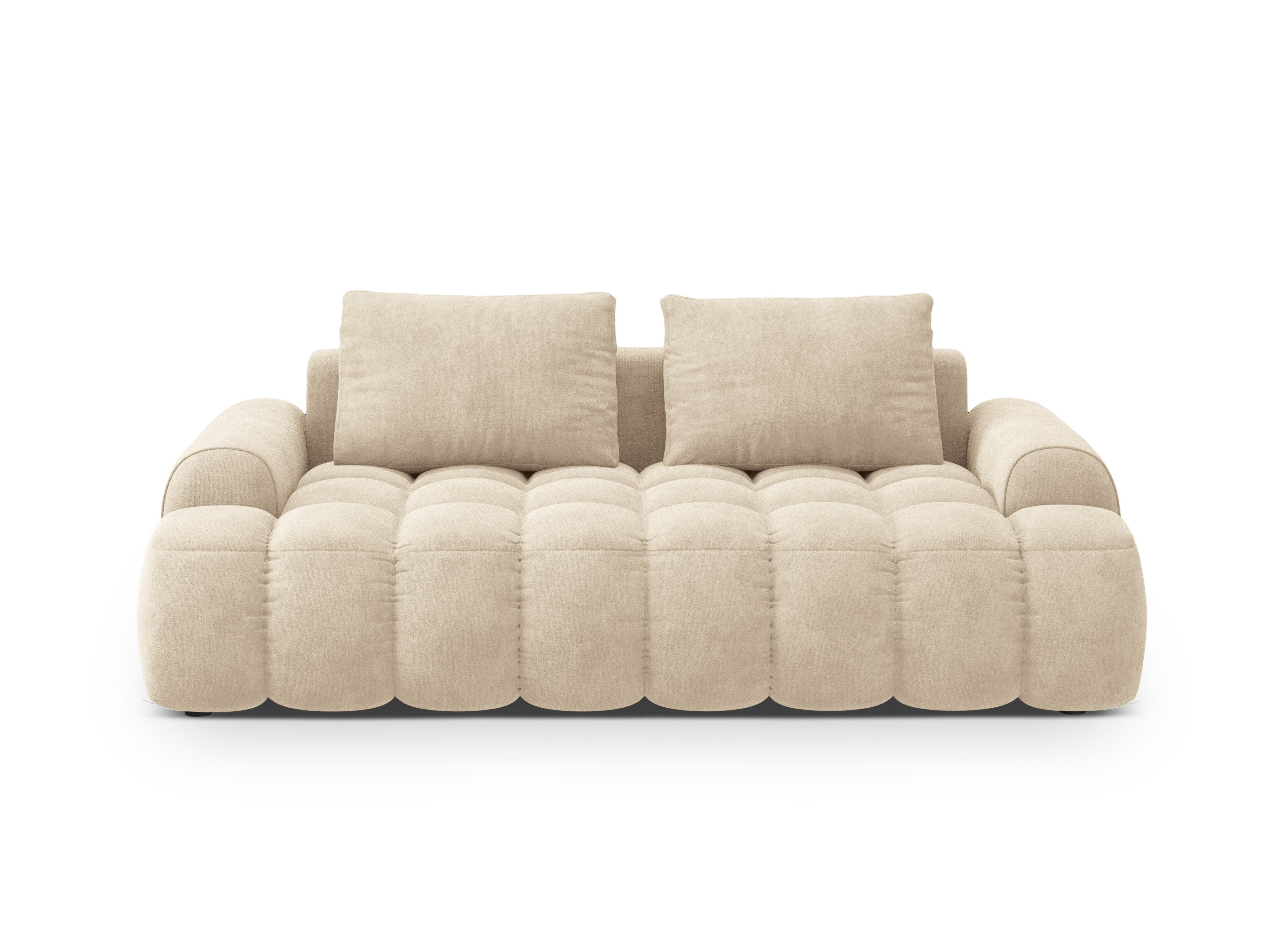 Sofa van fluweel 3-zits LINZ lichtbeige