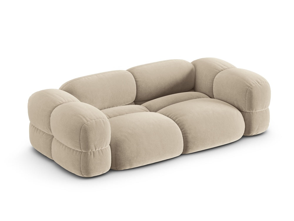 3-seater velvet sofa LORETTO beige