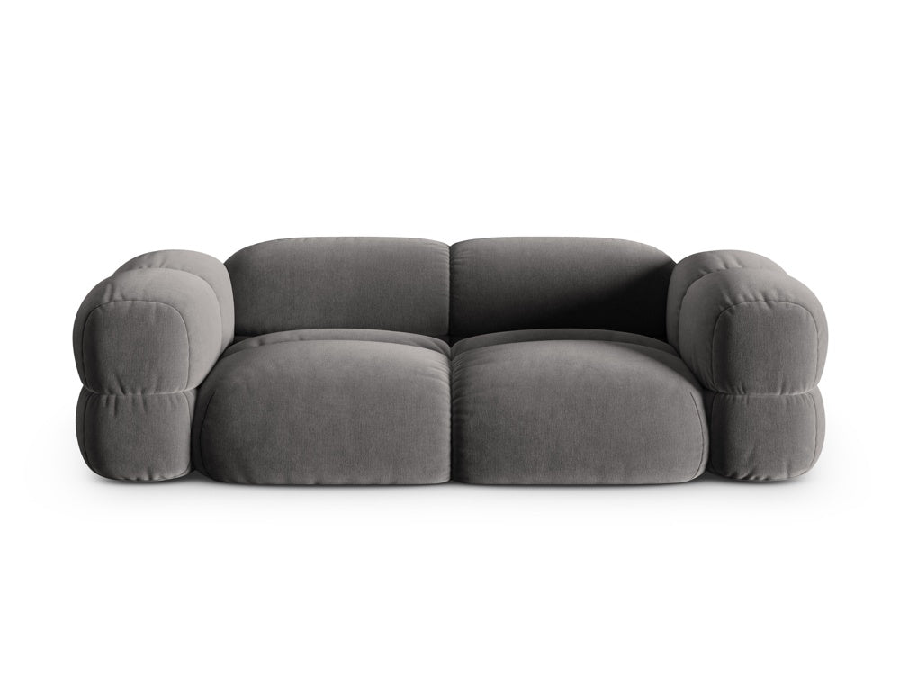 Sofa 3-zits fluwelen LORETTO grijs