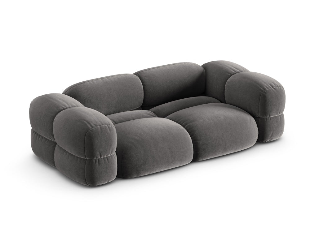 Sofa 3-zits fluwelen LORETTO grijs