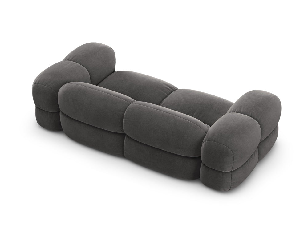 Sofa 3-zits fluwelen LORETTO grijs