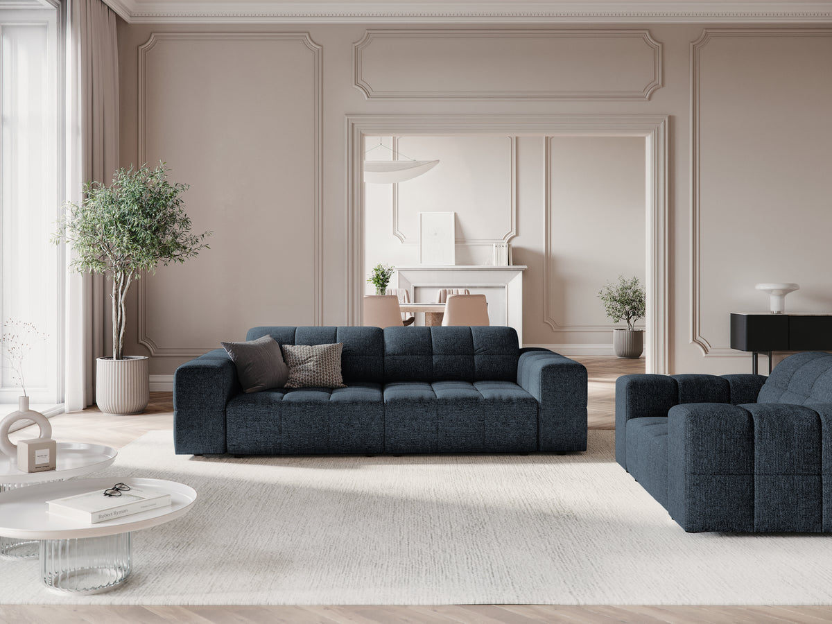 Sofa 3-osobowa CHICAGO niebieski szenil do salonu