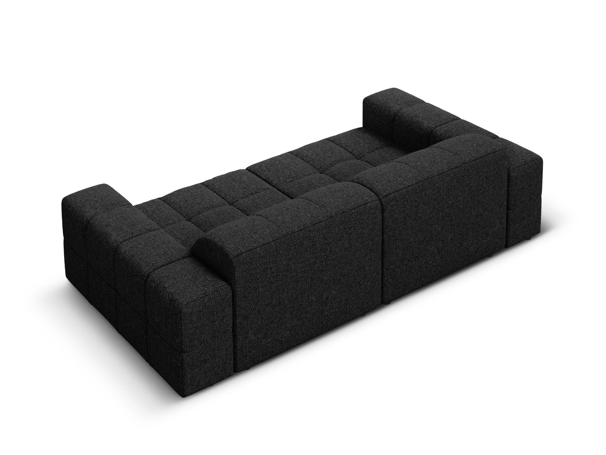 Sofa 3-osobowa CHICAGO czarny szenil z podłokietnikami