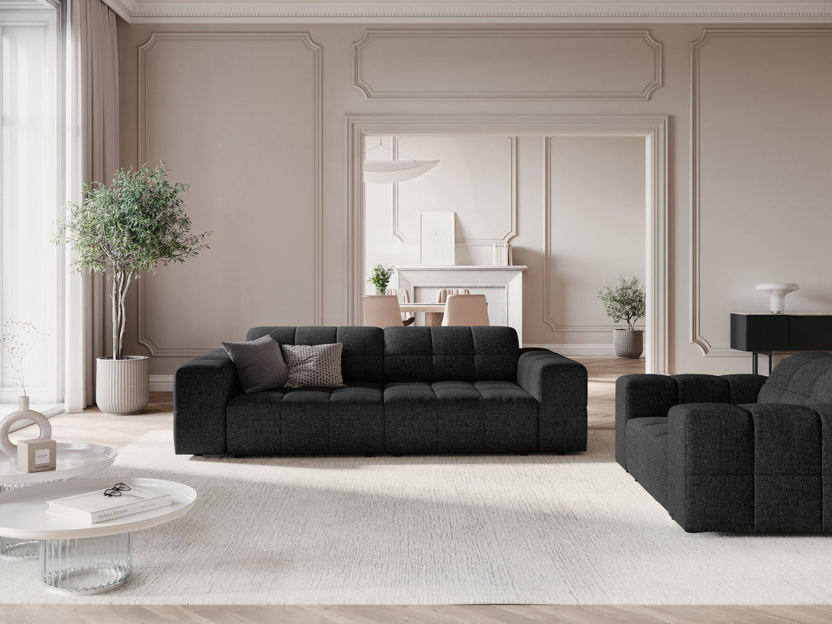 Sofa 3-osobowa CHICAGO czarny szenil do salonu