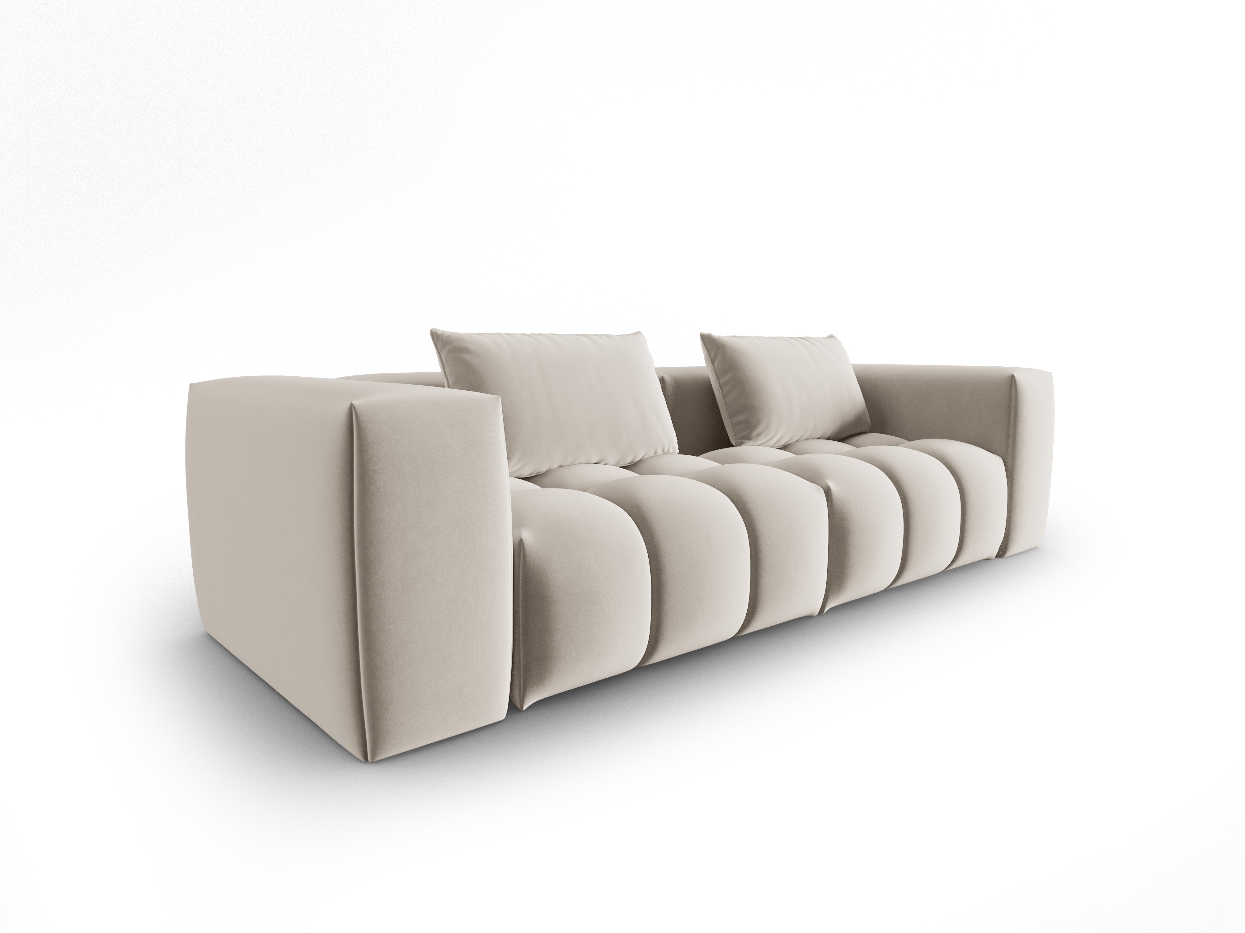 Sofa aksamitna 3-osobowa VERONA ecru – Cosmopolitan Design