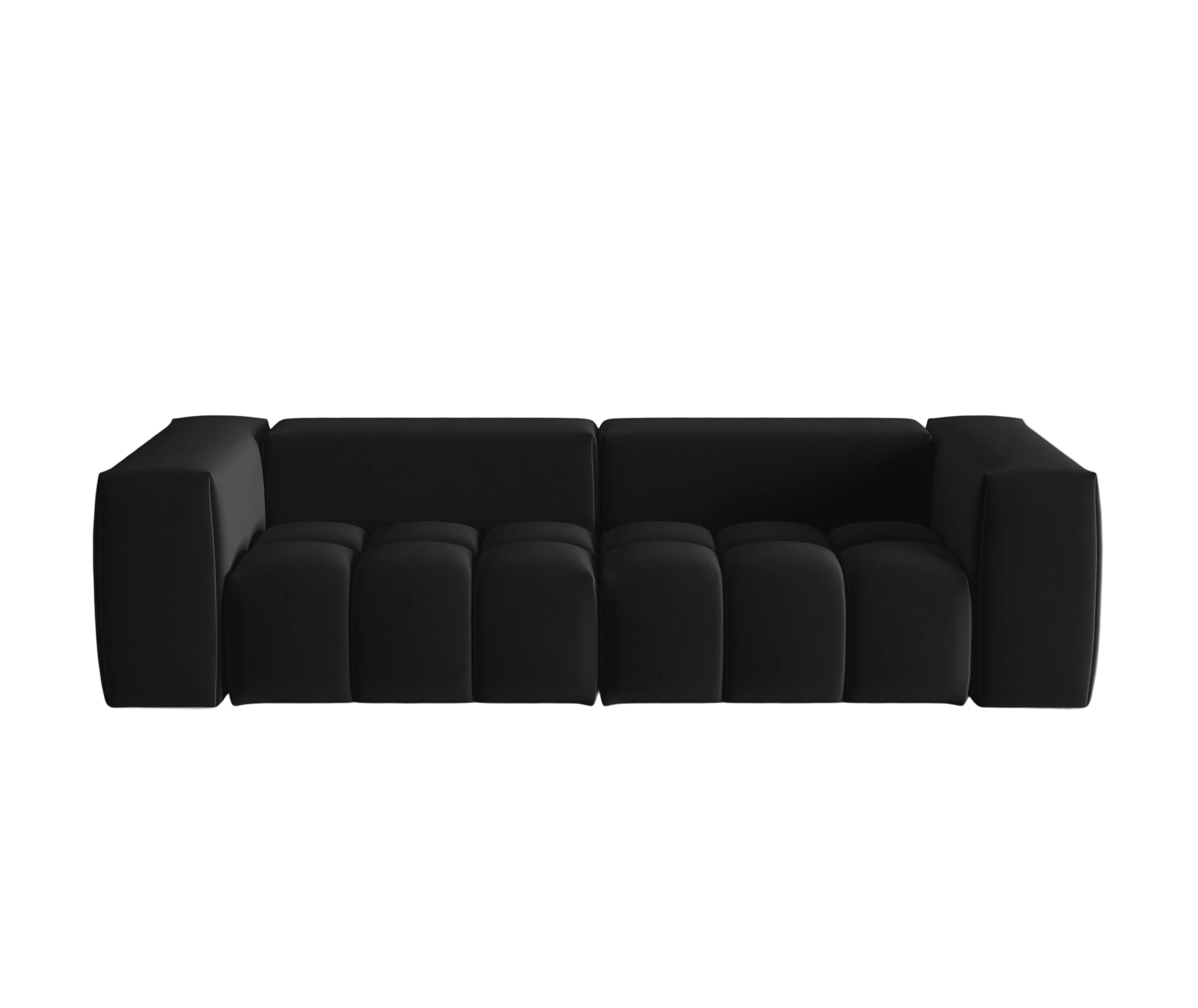 Sofa aksamitna 3-osobowa VERONA czarny – Cosmopolitan Design