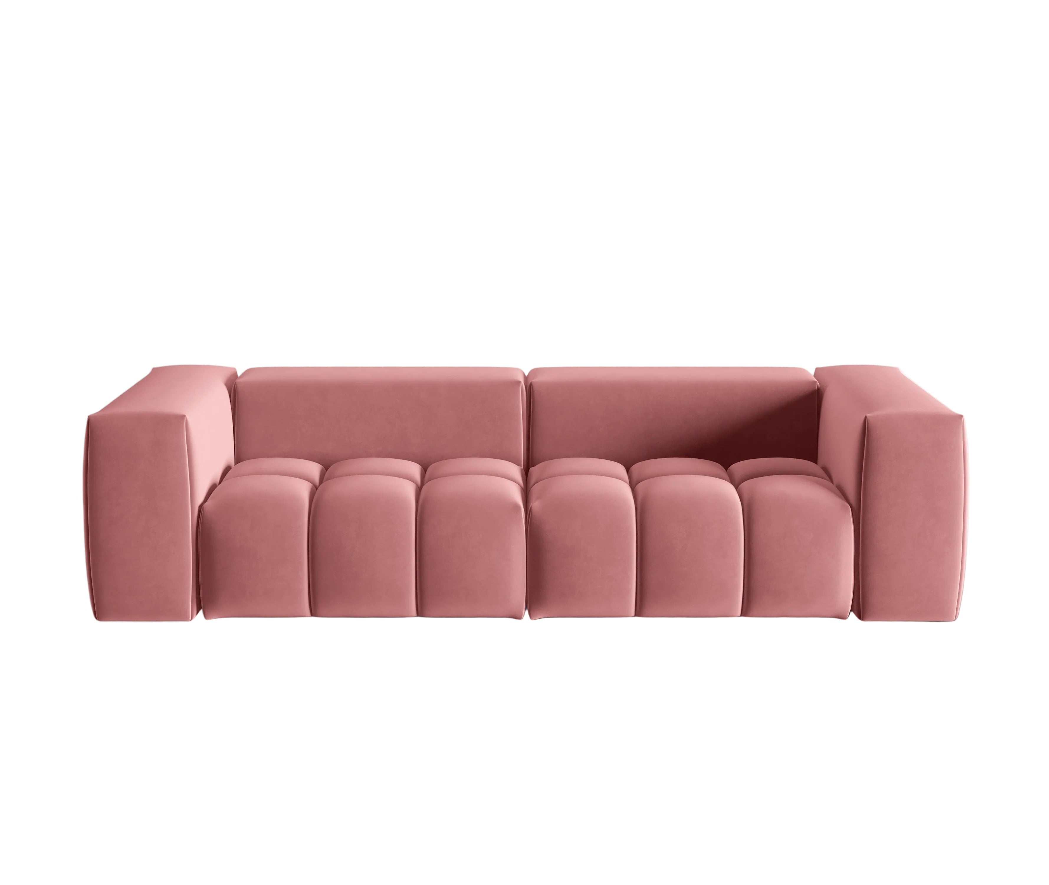 Sofa aksamitna 3-osobowa VERONA różowy flamingo – Cosmopolitan Design