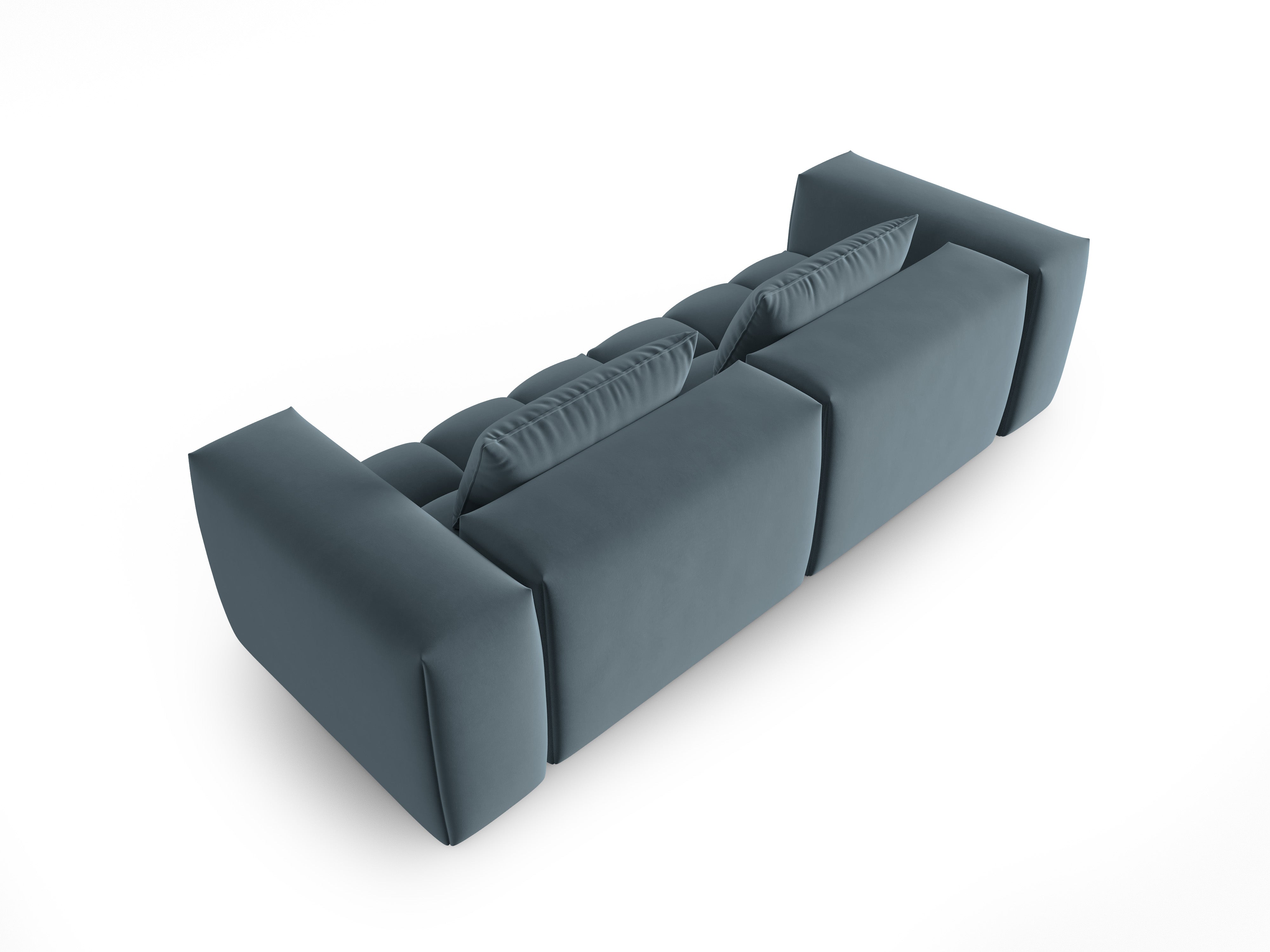 Sofa aksamitna 3-osobowa VERONA niebieski – Cosmopolitan Design