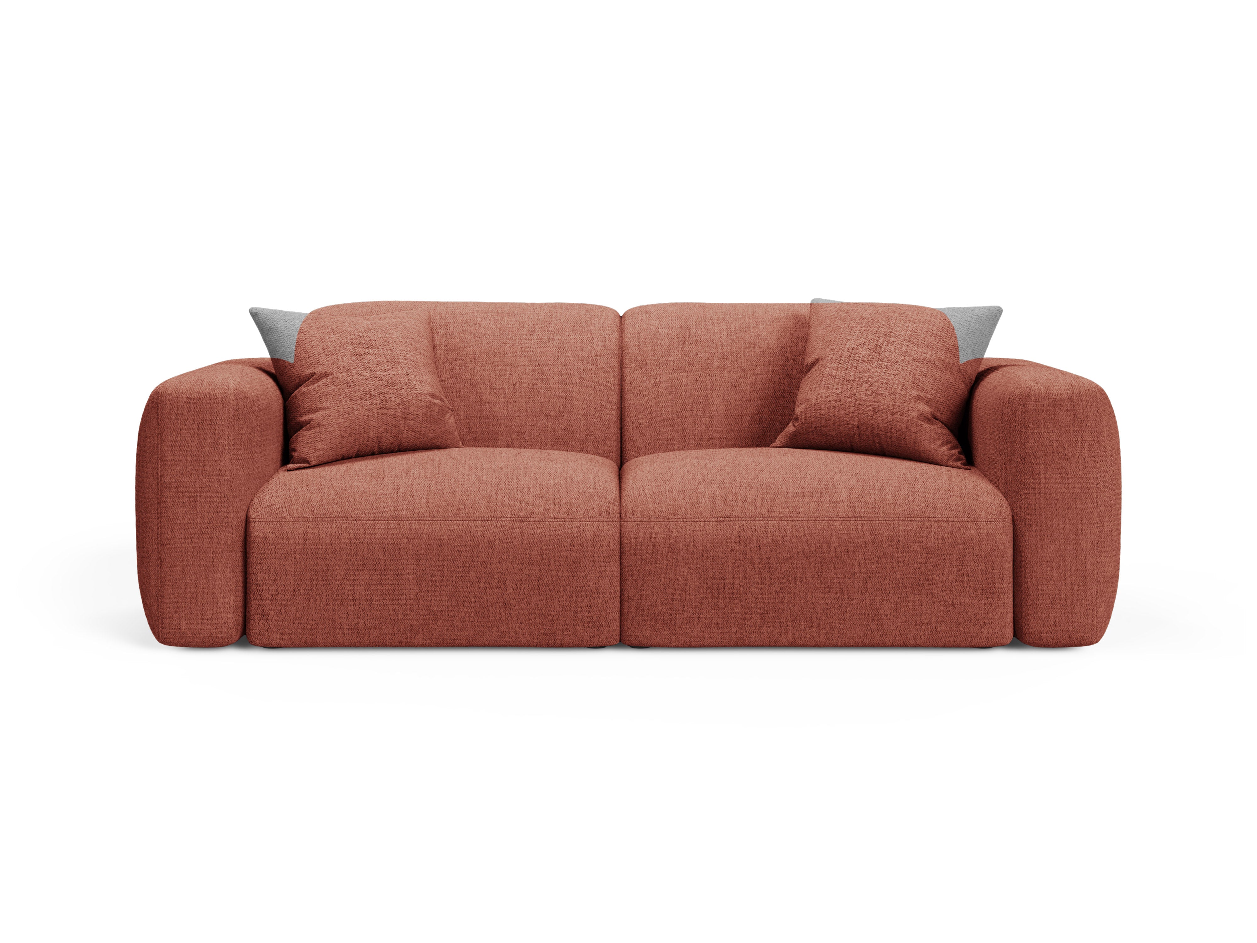 Sofa 3-Sitzer STRINO korallenfarbener Chenille