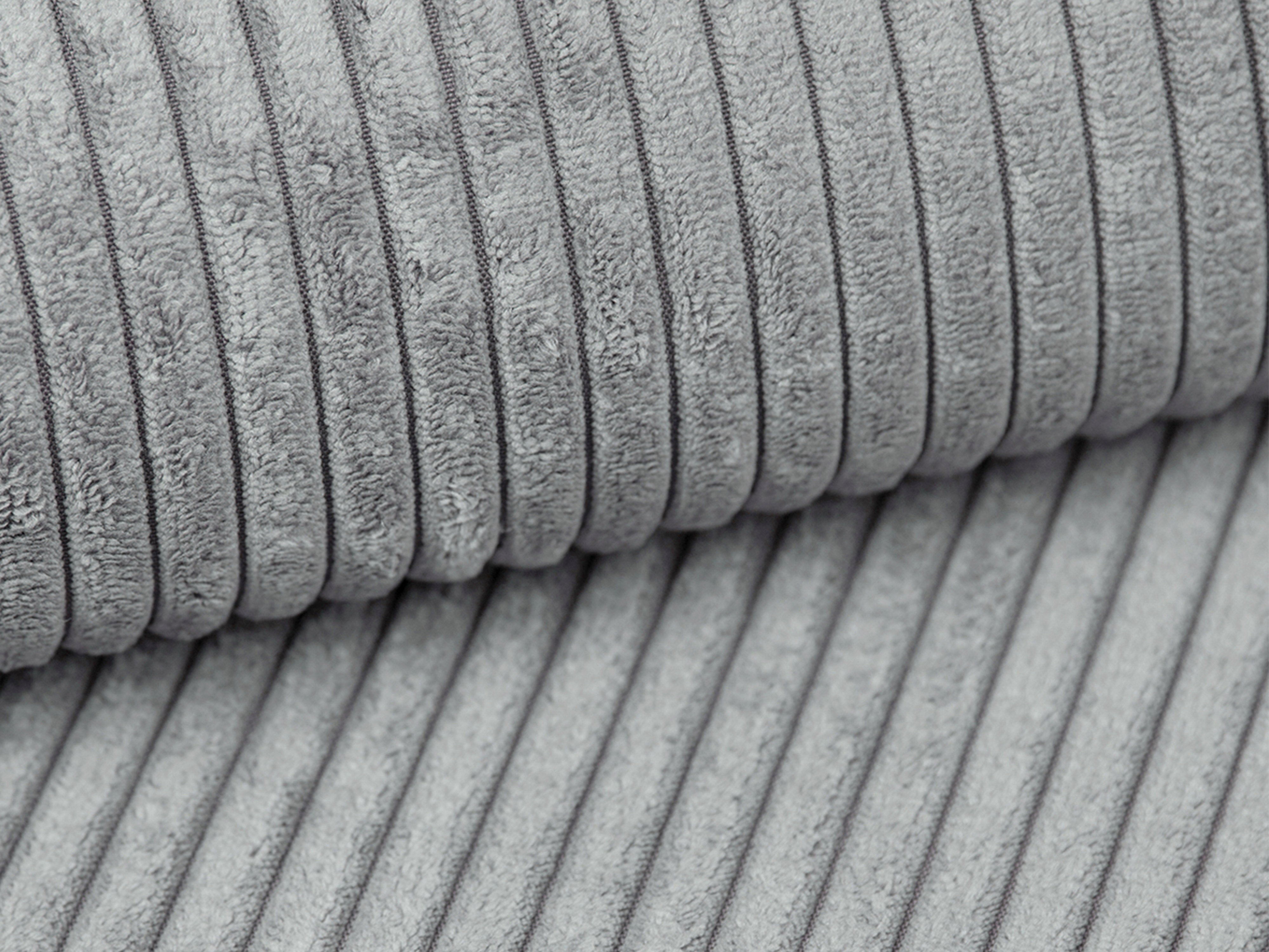 Sofa 3-Sitzer CAMPI hellgrau Cord