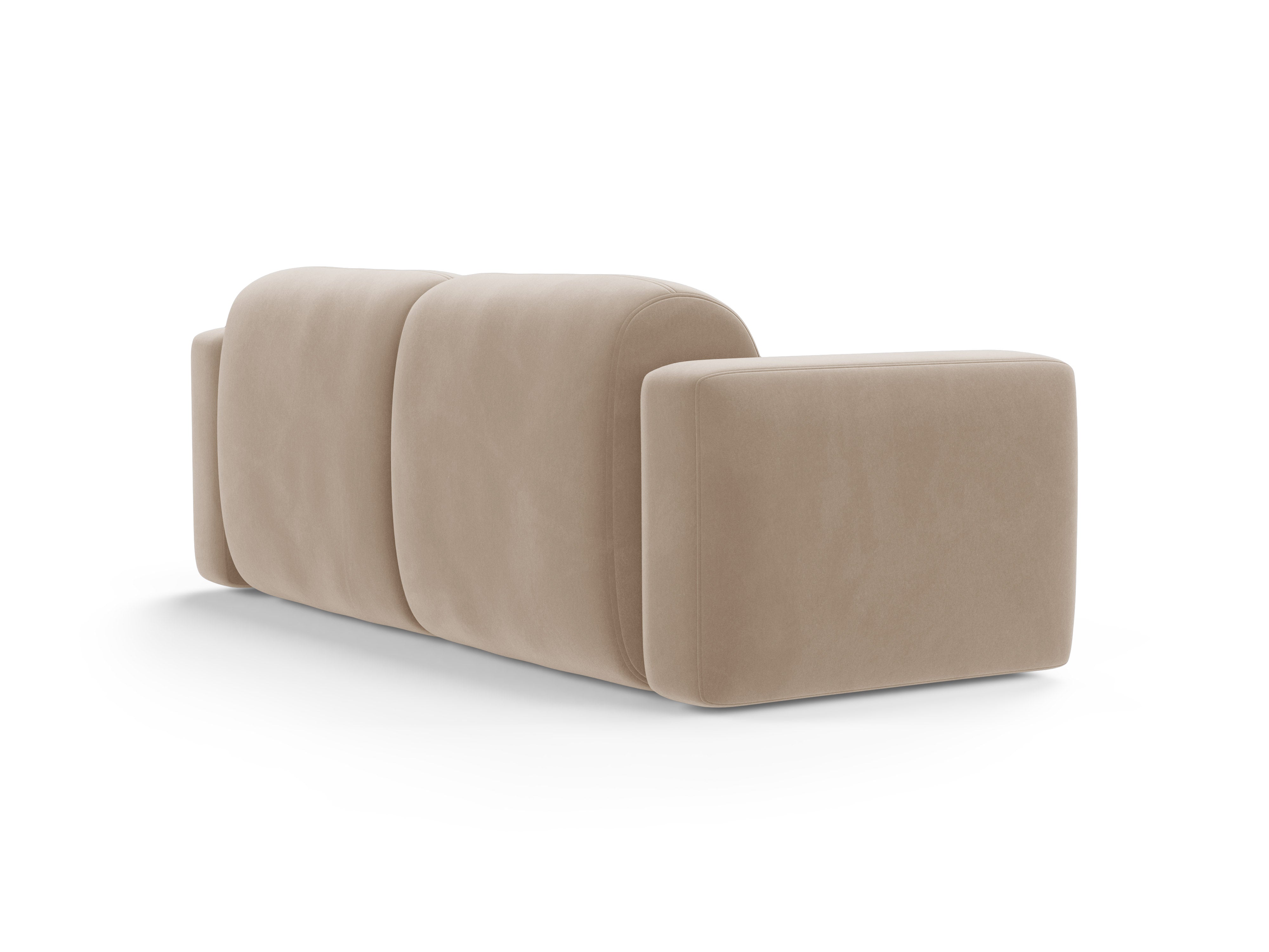 STRINO beige velvet 3-seater sofa