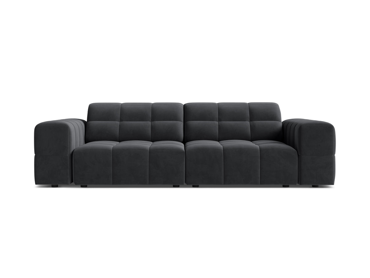 Sofa aksamitna 3-osobowa CHICAGO ciemnoszary – Cosmopolitan Design