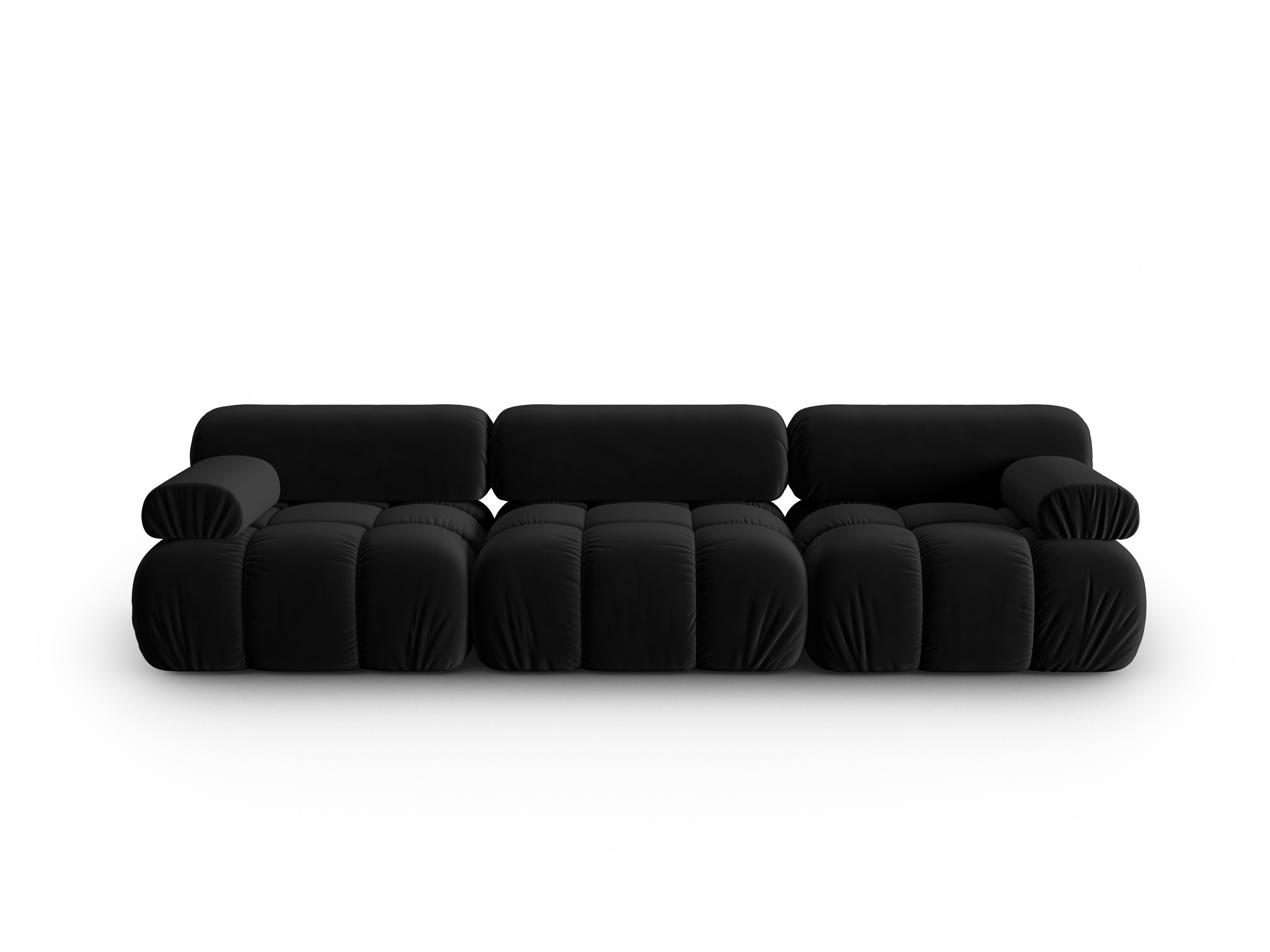Sofa van fluweel 3-zits CORTINA zwart