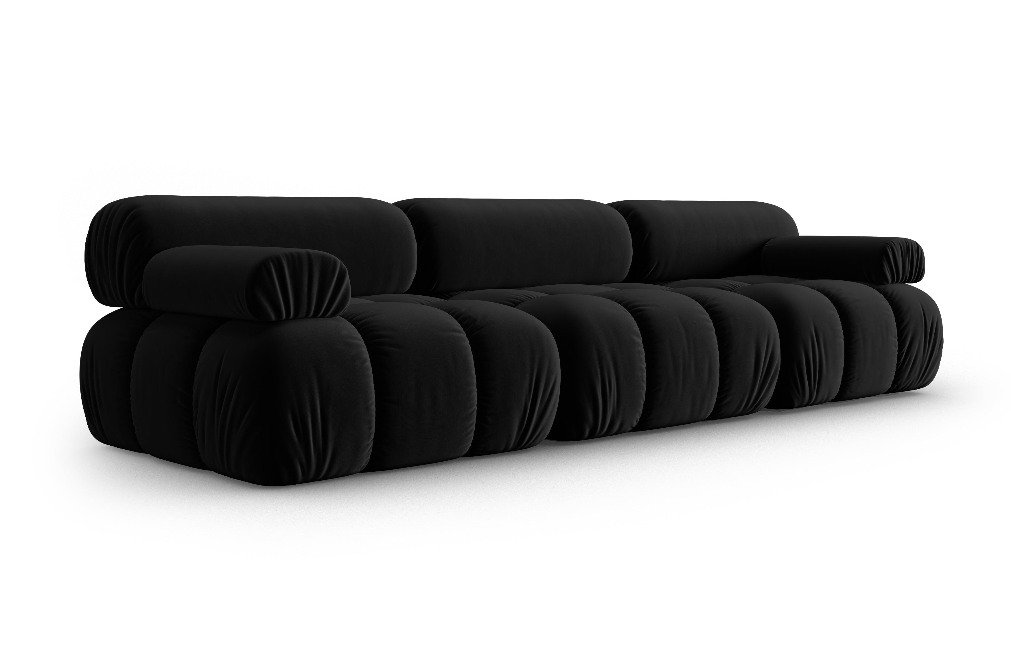 Sofa van fluweel 3-zits CORTINA zwart