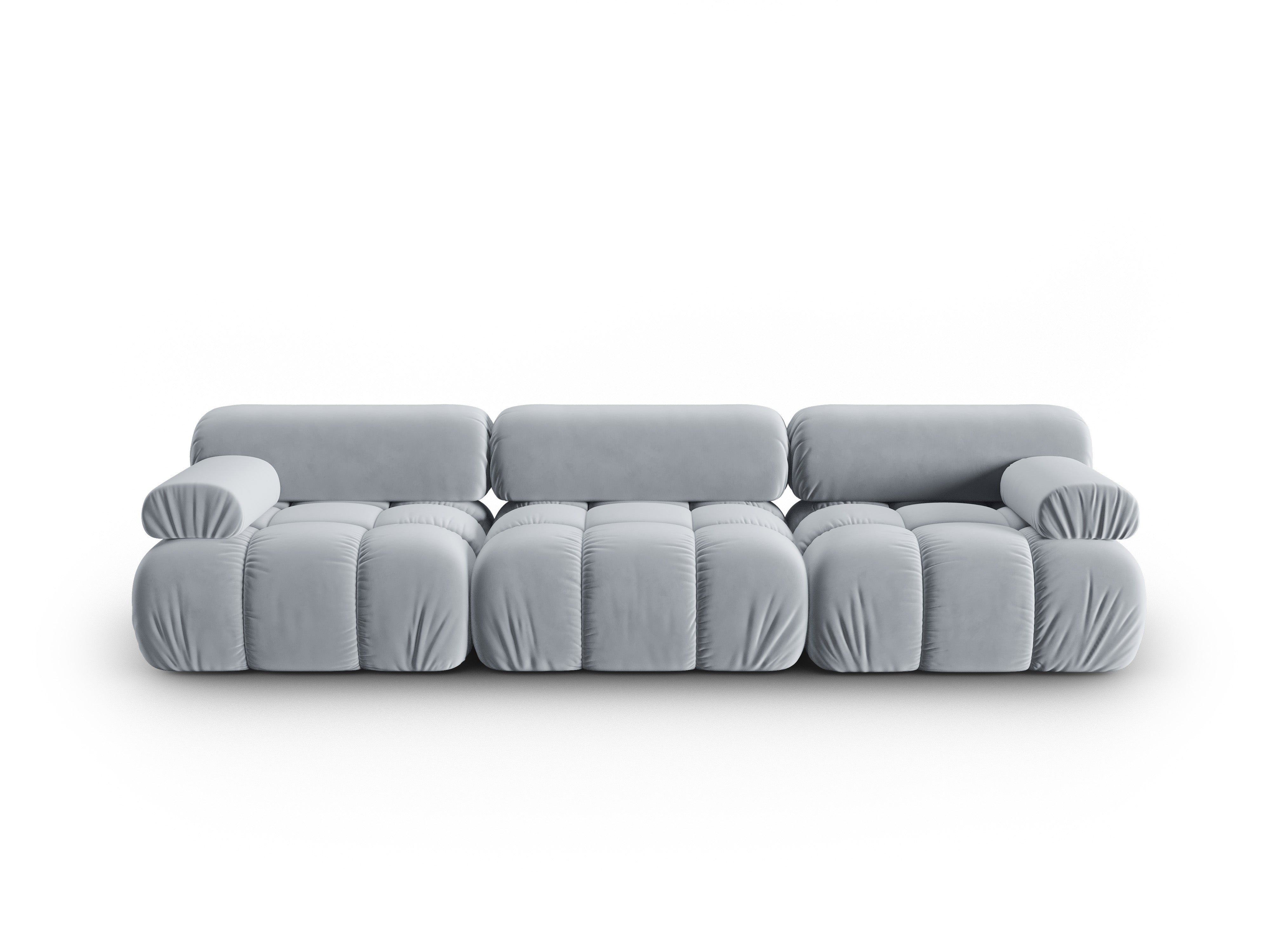 Sofa aksamitna 3-osobowa CORTINA błękitny – Cosmopolitan Design