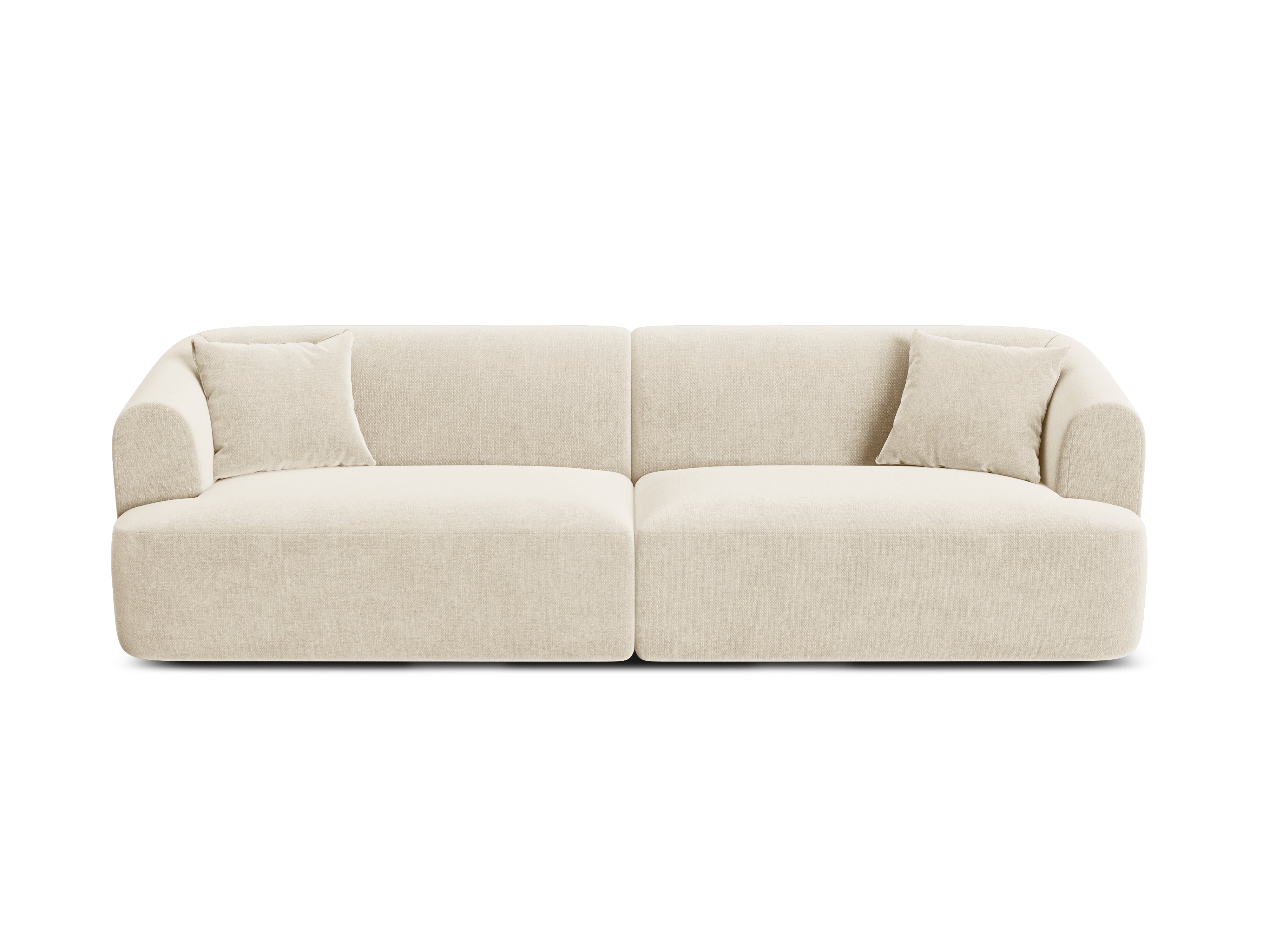 Velvet sofa for 4 people CAMPI light beige