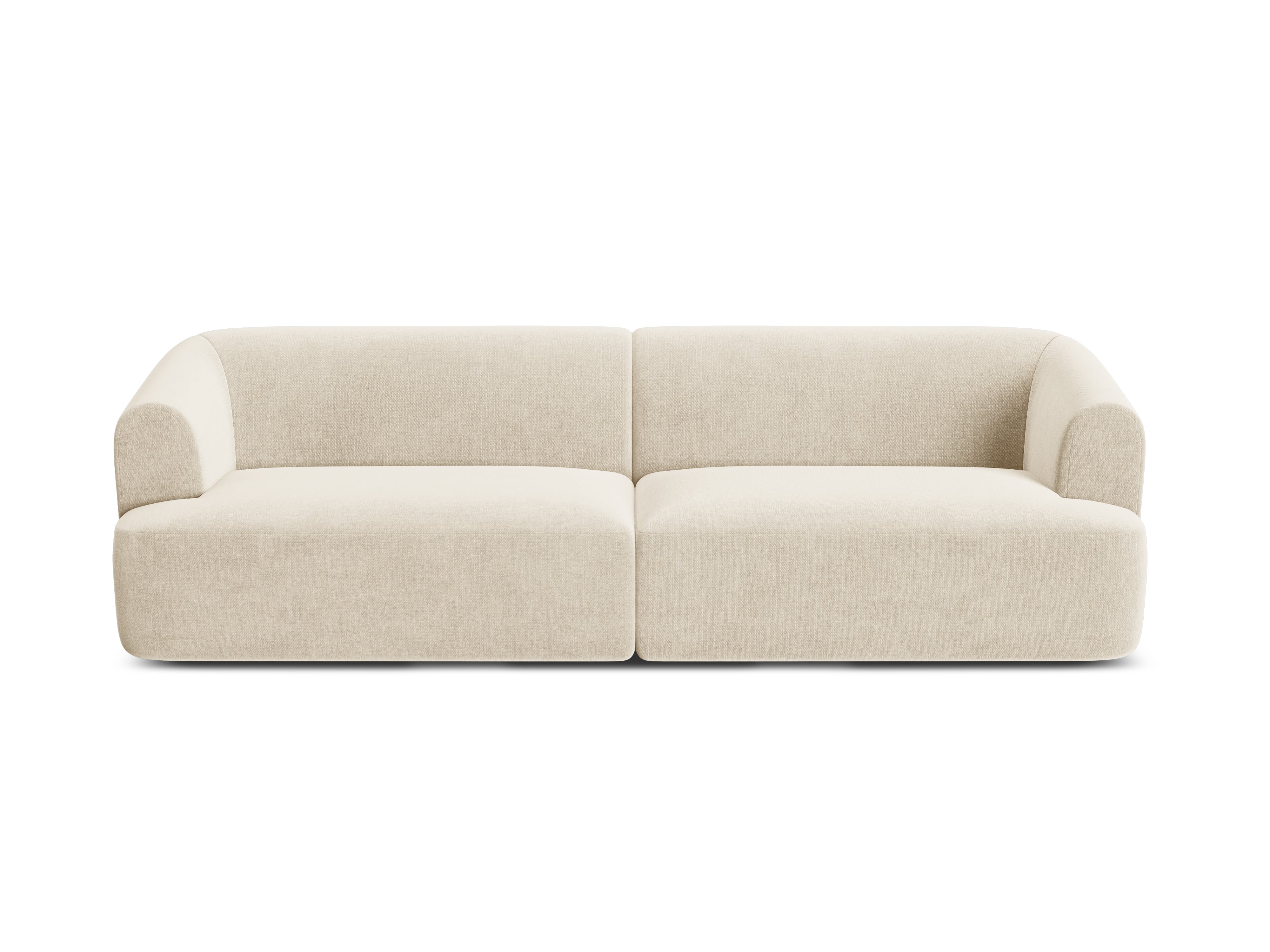 Velvet sofa for 4 people CAMPI light beige