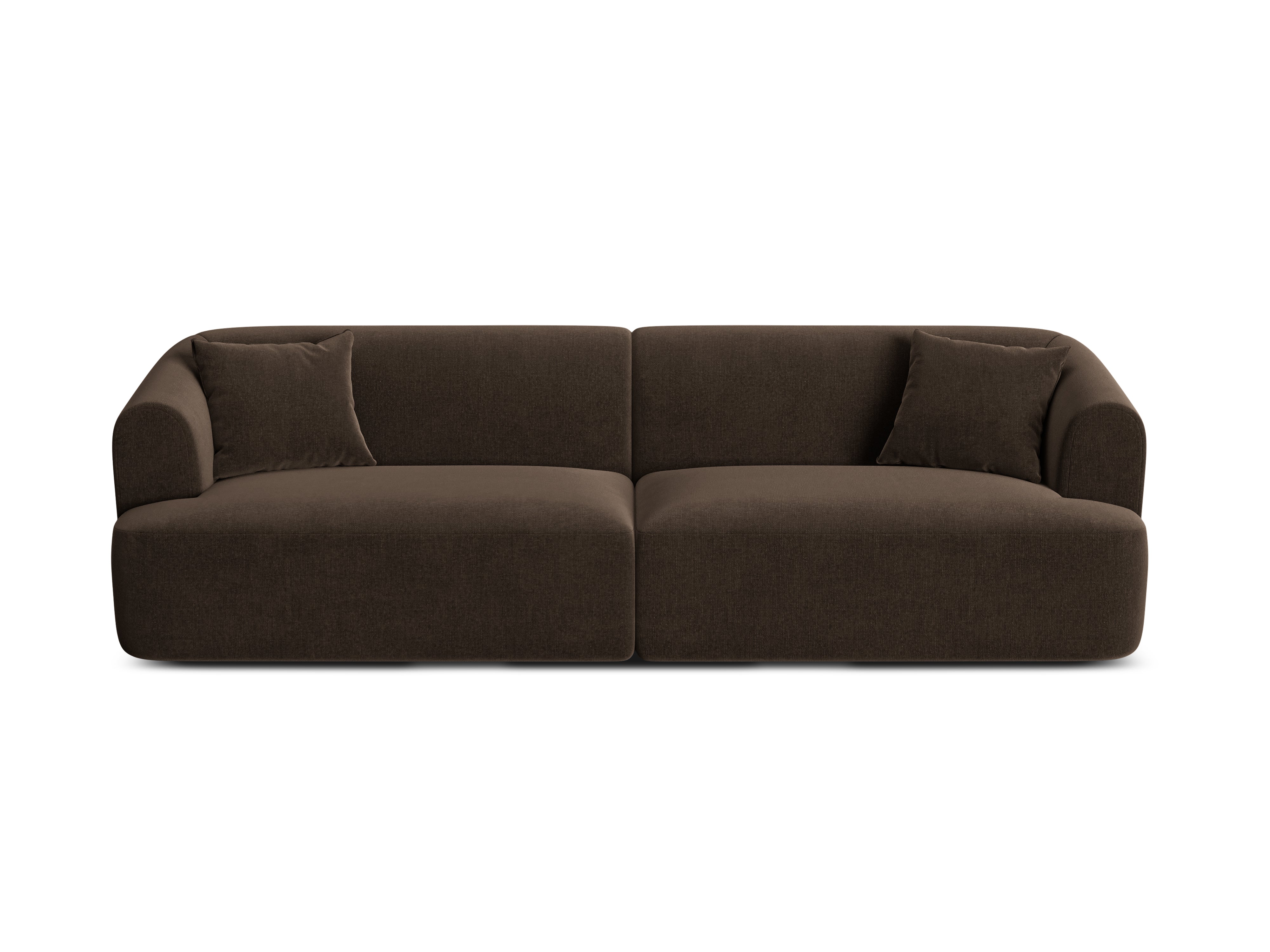 Sofa aus Samt für 4 Personen CAMPI schokoladenbraun