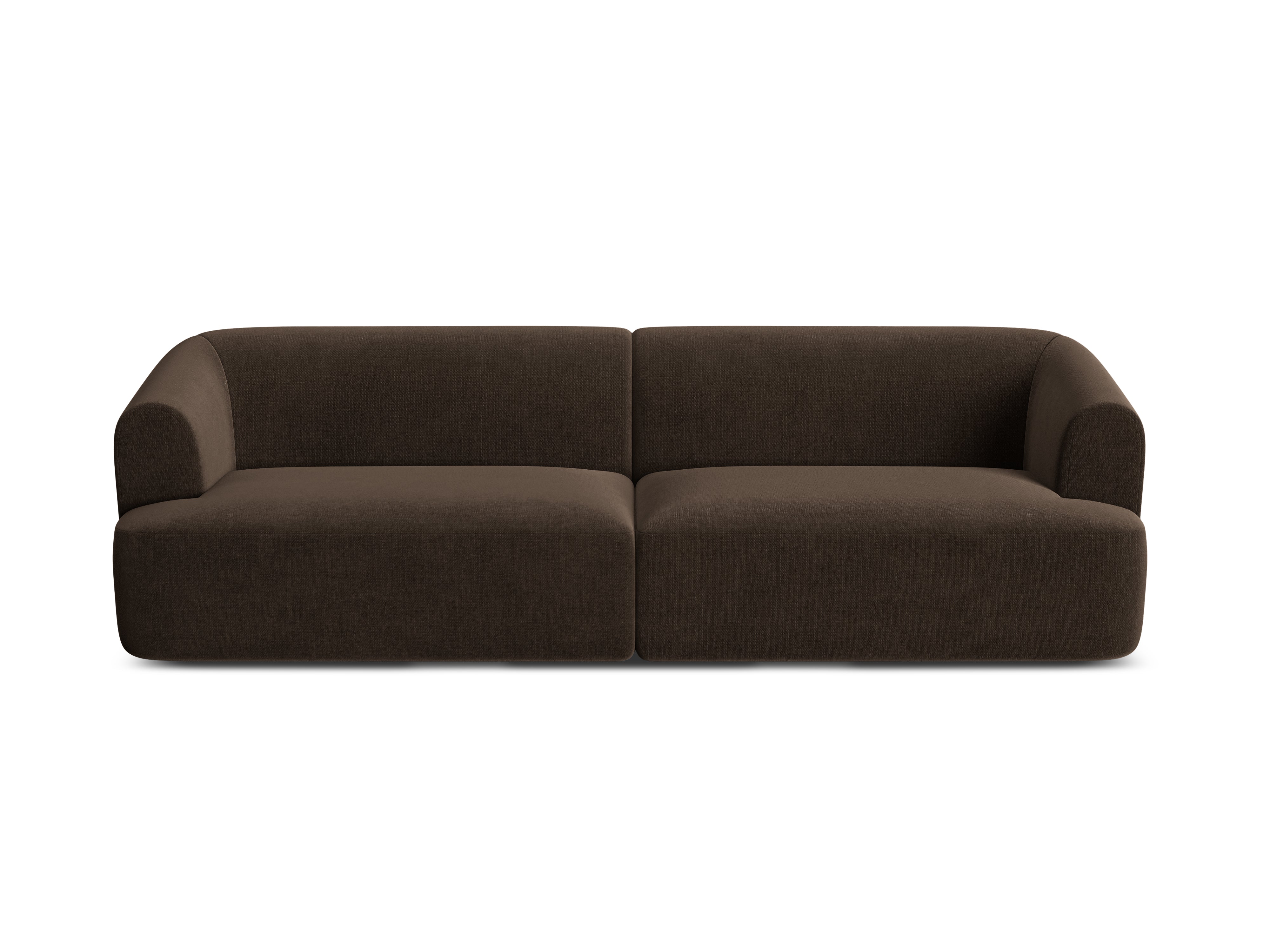 Sofa aus Samt für 4 Personen CAMPI schokoladenbraun