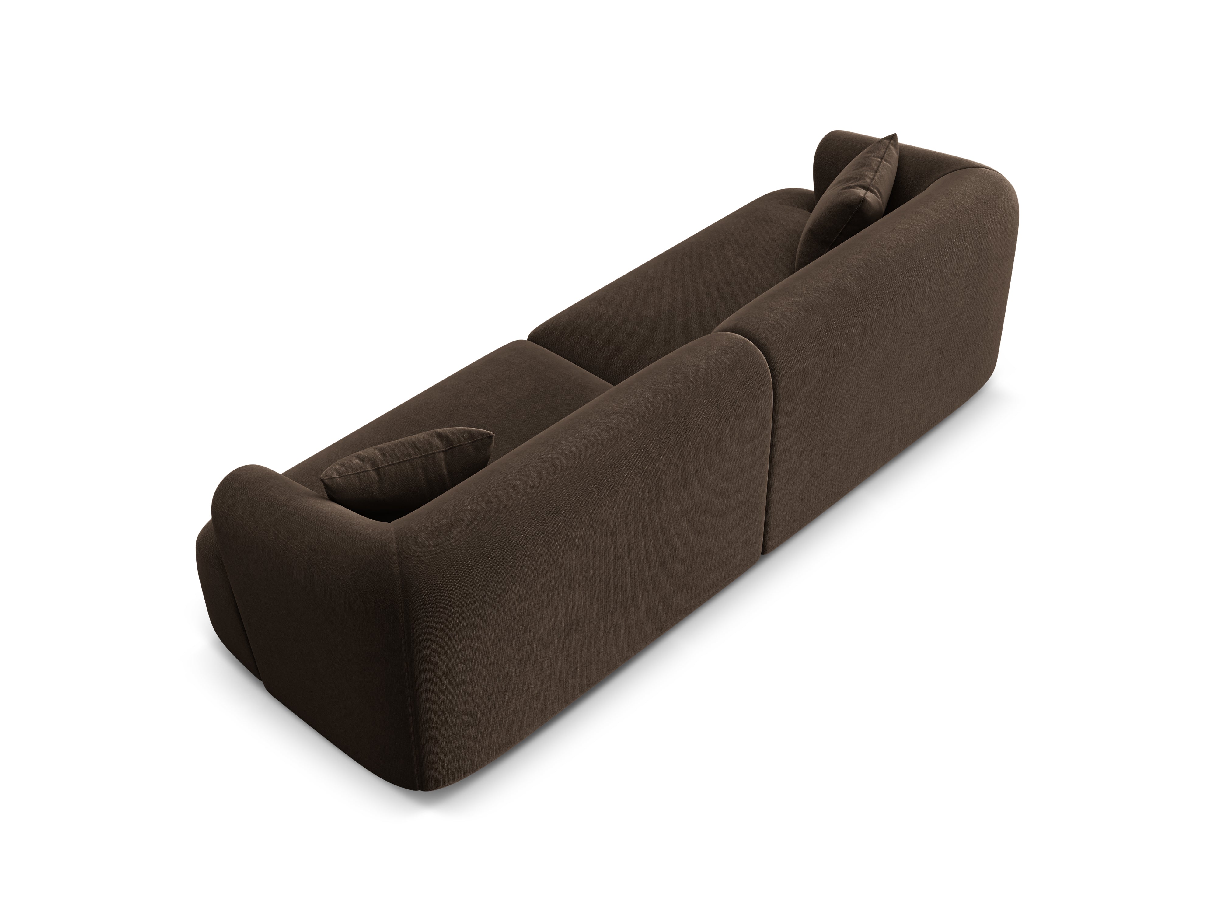 Sofa aus Samt für 4 Personen CAMPI schokoladenbraun