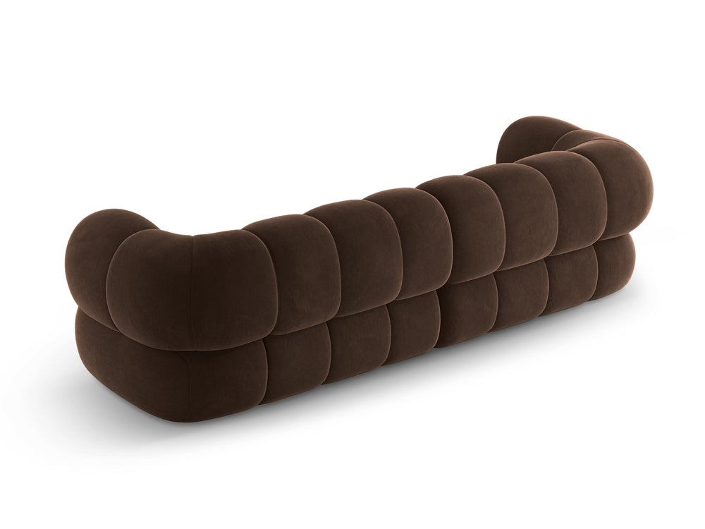Sofa van fluweel voor 4 personen KOGE chocolade