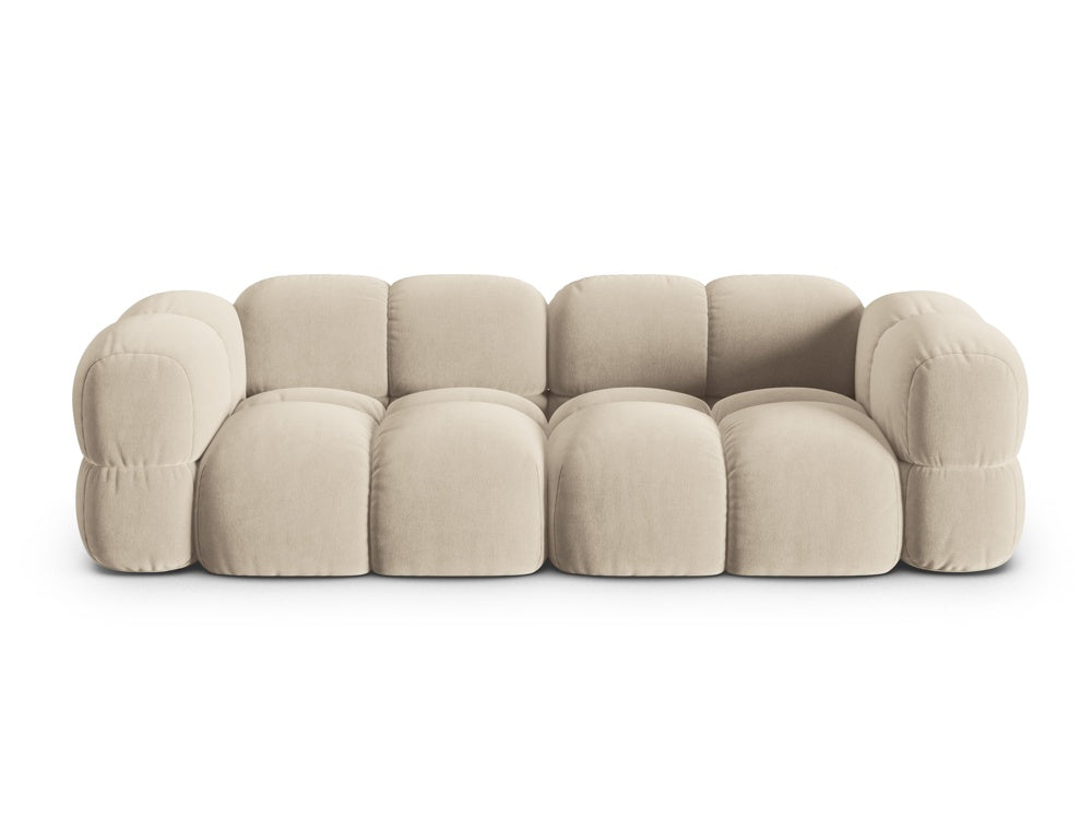 Sofa voor 4 personen van fluweel LORETTO beige