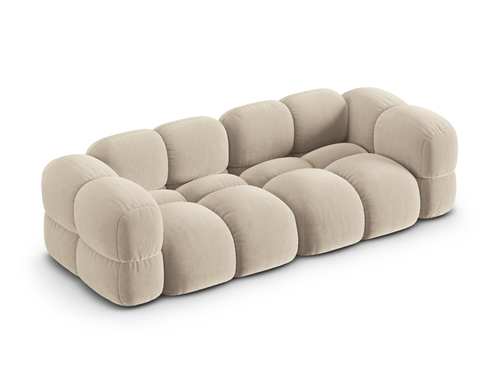 Sofa voor 4 personen van fluweel LORETTO beige