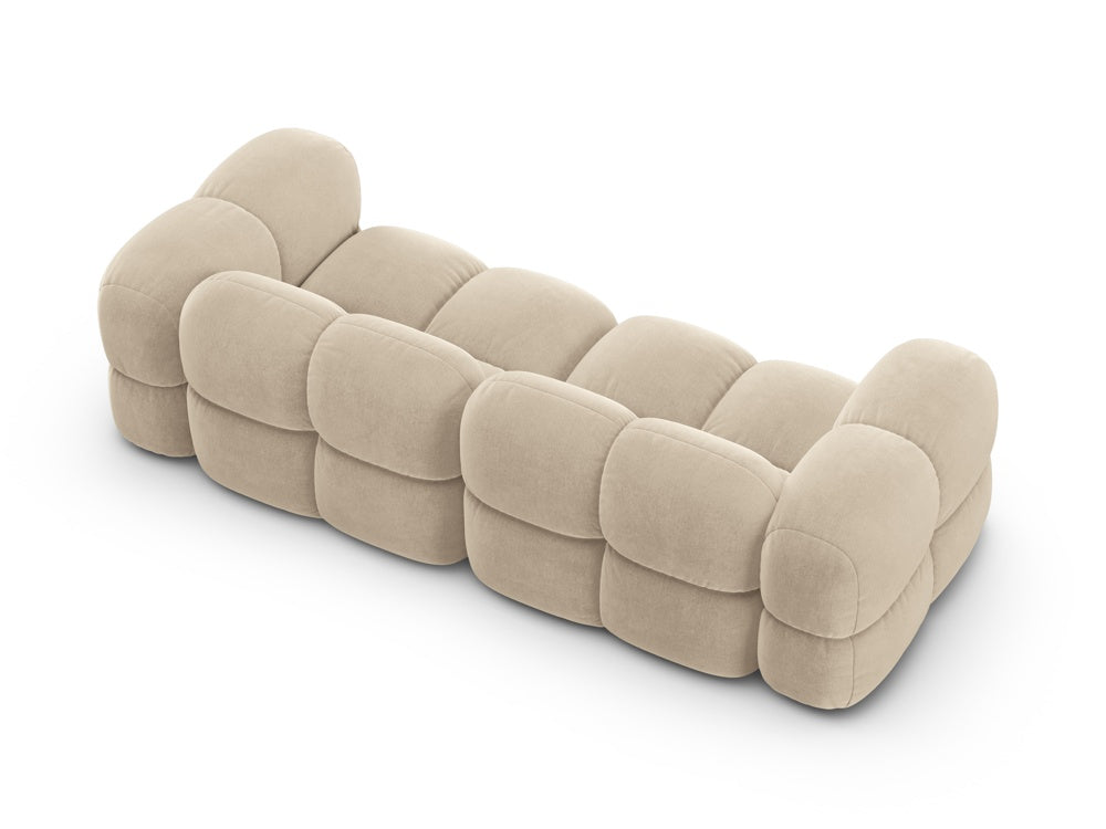 Sofa voor 4 personen van fluweel LORETTO beige
