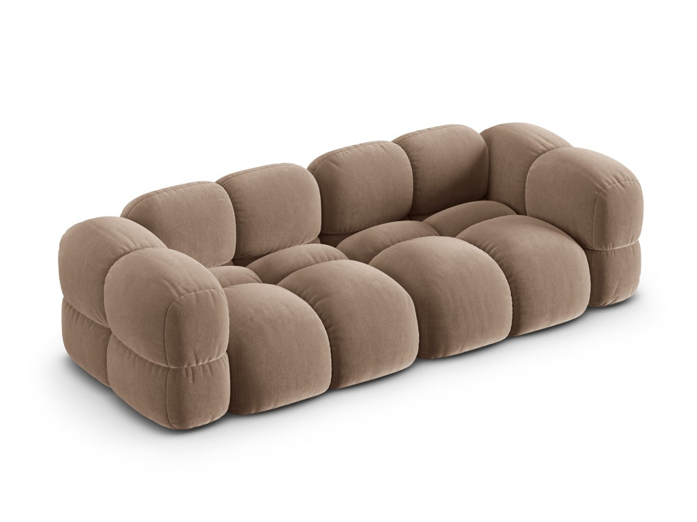 Sofa für 4 Personen aus Samt LORETTO dunkelbeige