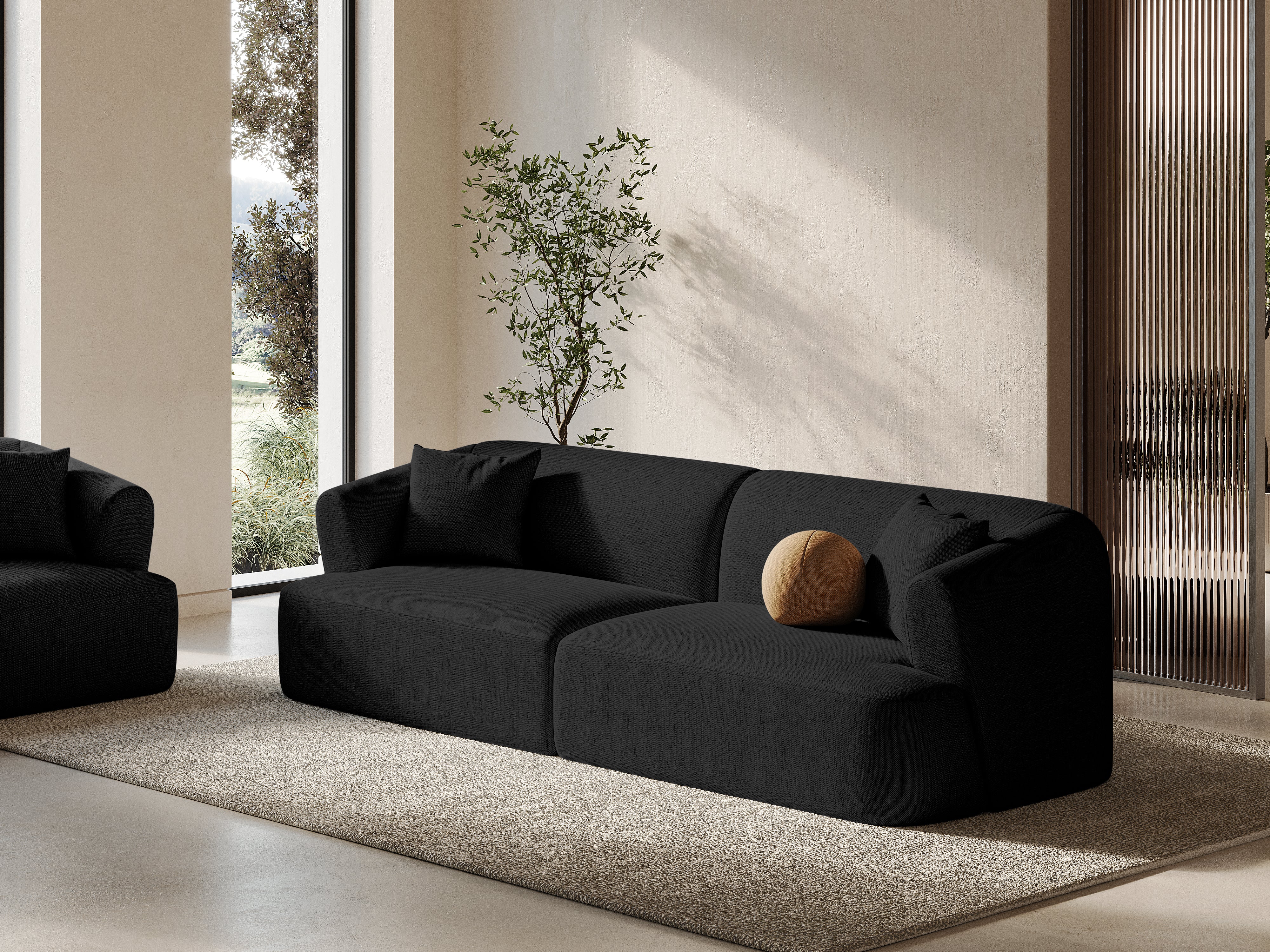 Sofa 4-persoons CAMPI zwart sjaal