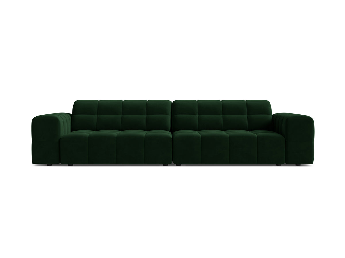 Sofa aksamitna 4-osobowa CHICAGO butelkowa zieleń – Cosmopolitan Design