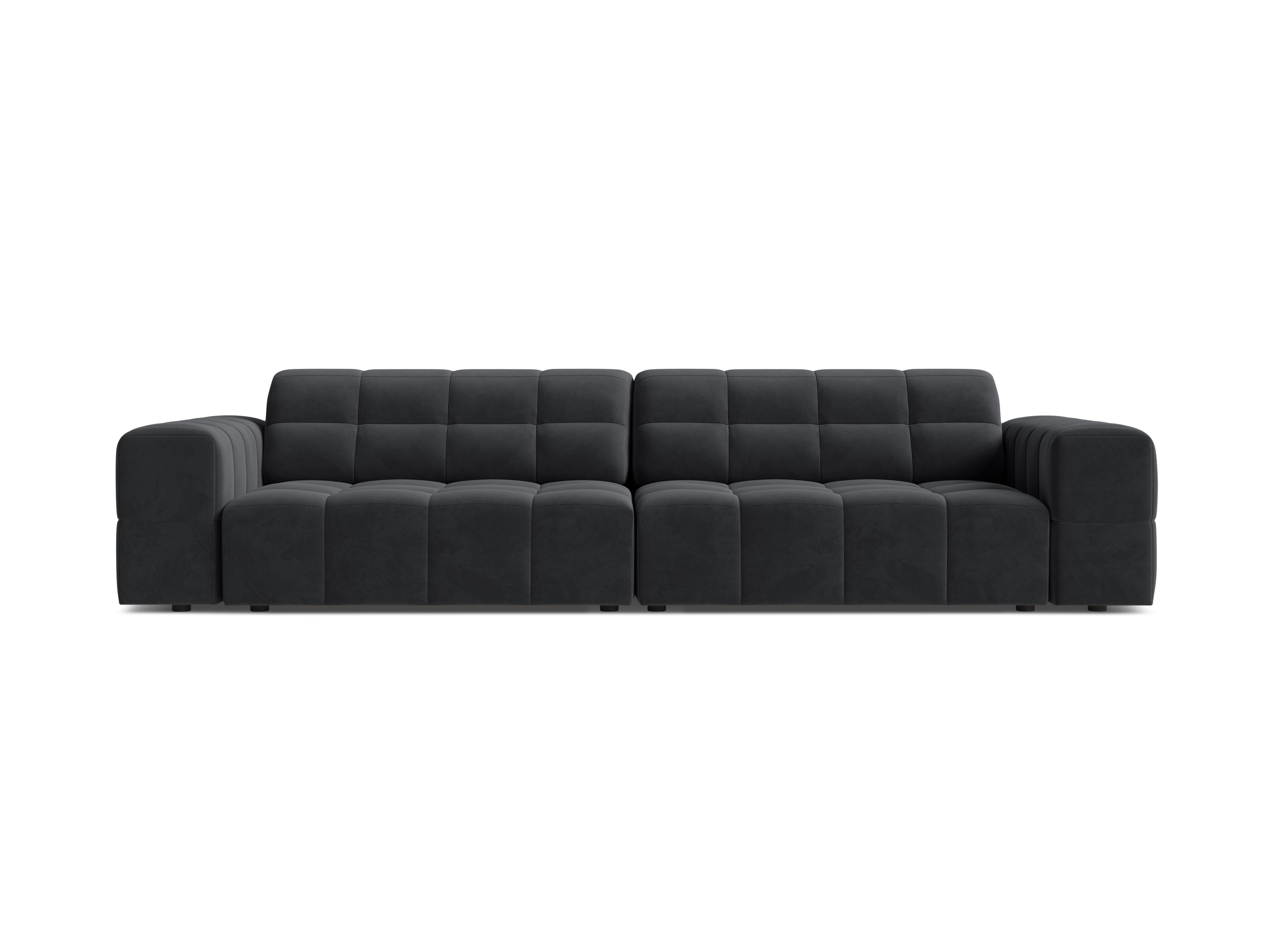 Sofa aksamitna 4-osobowa CHICAGO ciemnoszary – Cosmopolitan Design