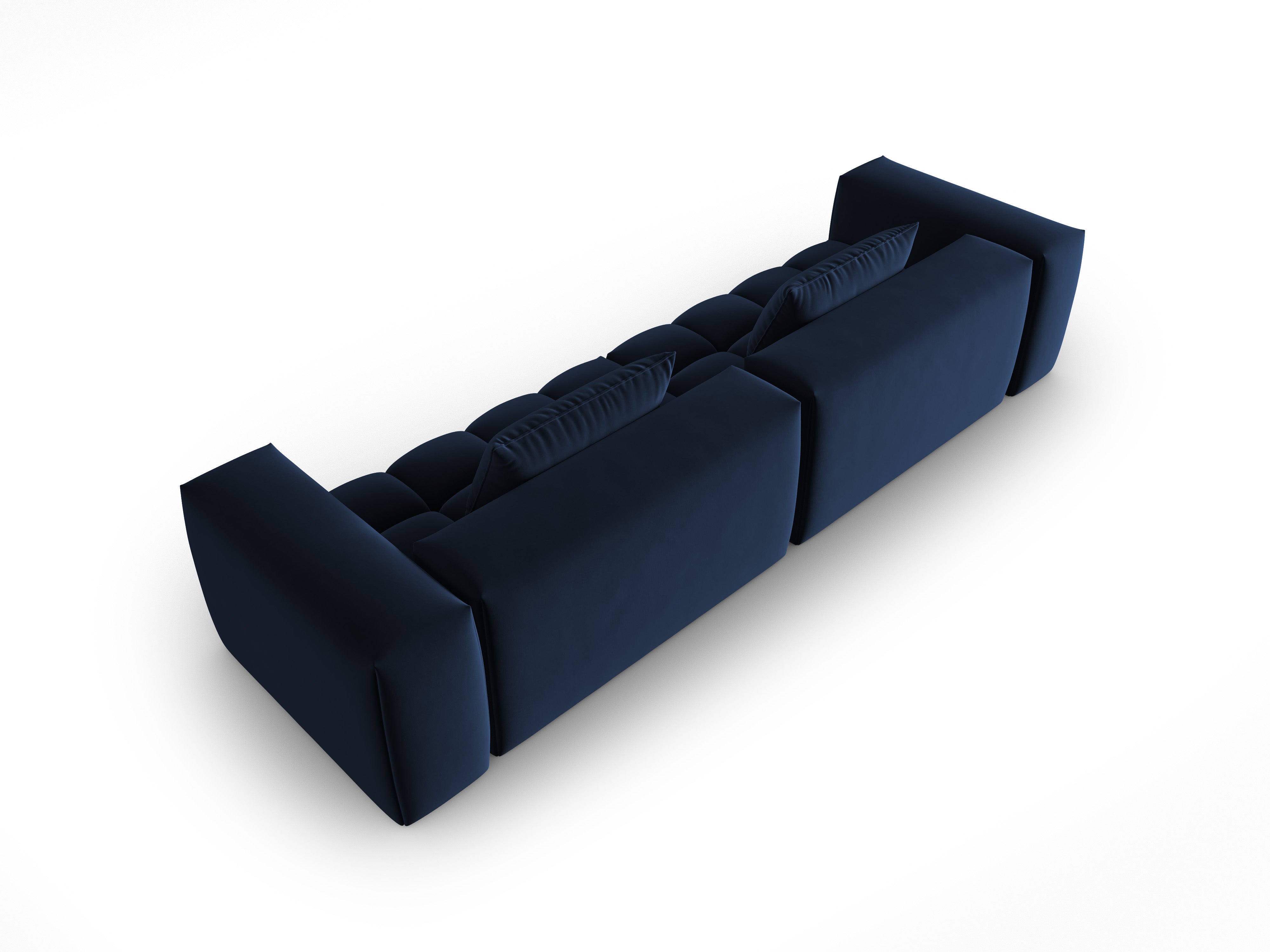 Sofa van fluweel 5-persoons VERONA koninklijk blauw