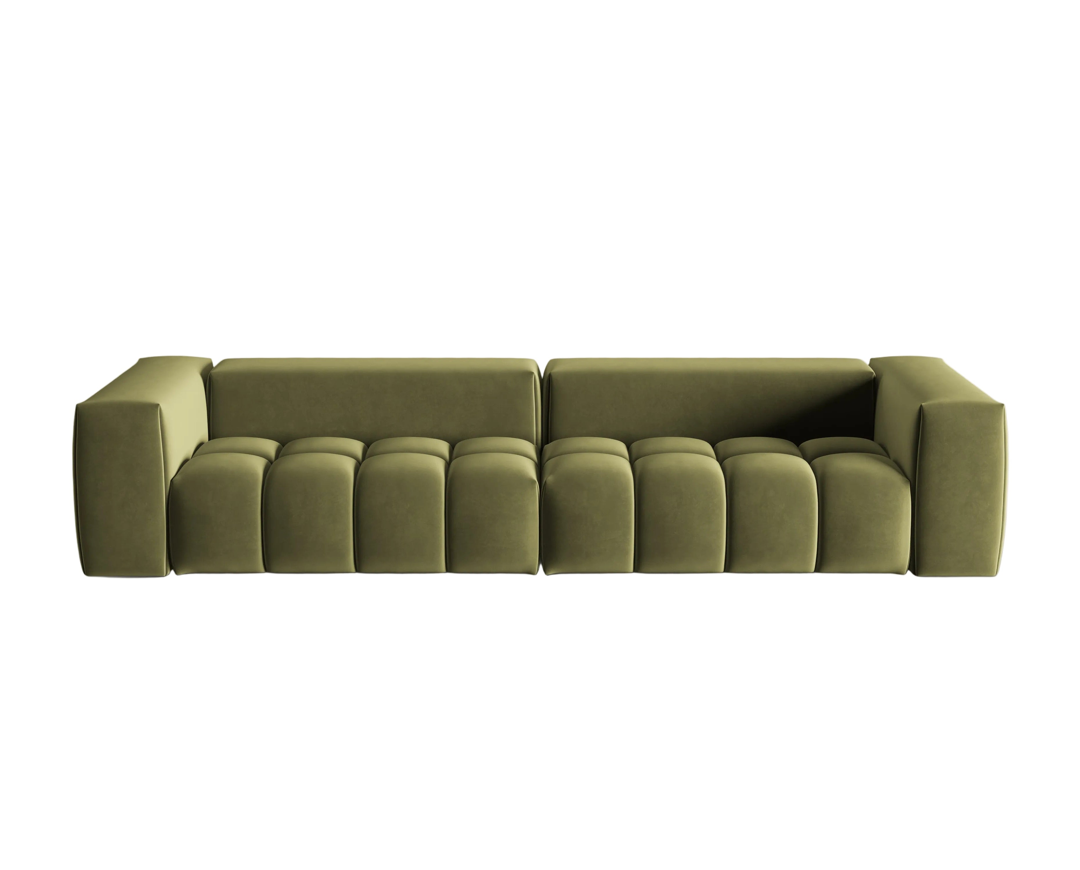 Sofa aksamitna 5-osobowa VERONA jasny zielony – Cosmopolitan Design