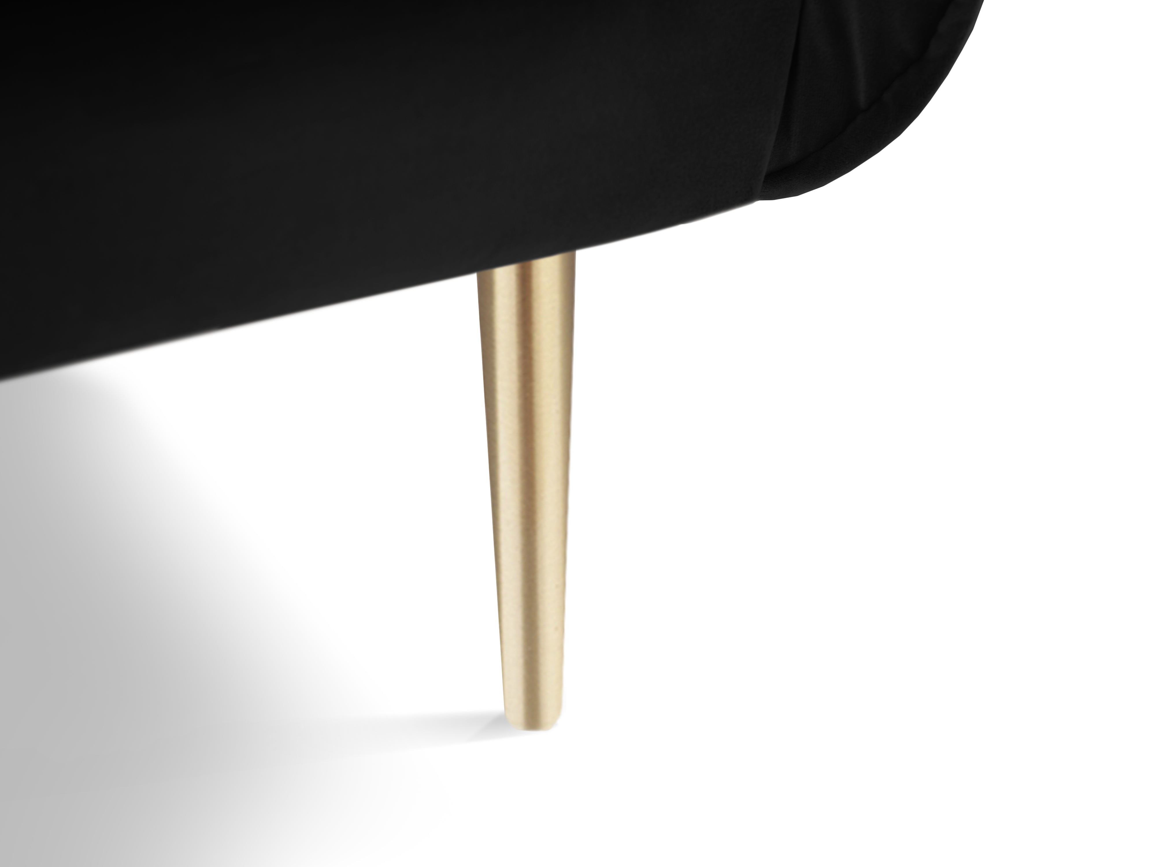 Fluwelen fauteuil VIENNA zwart met gouden basis