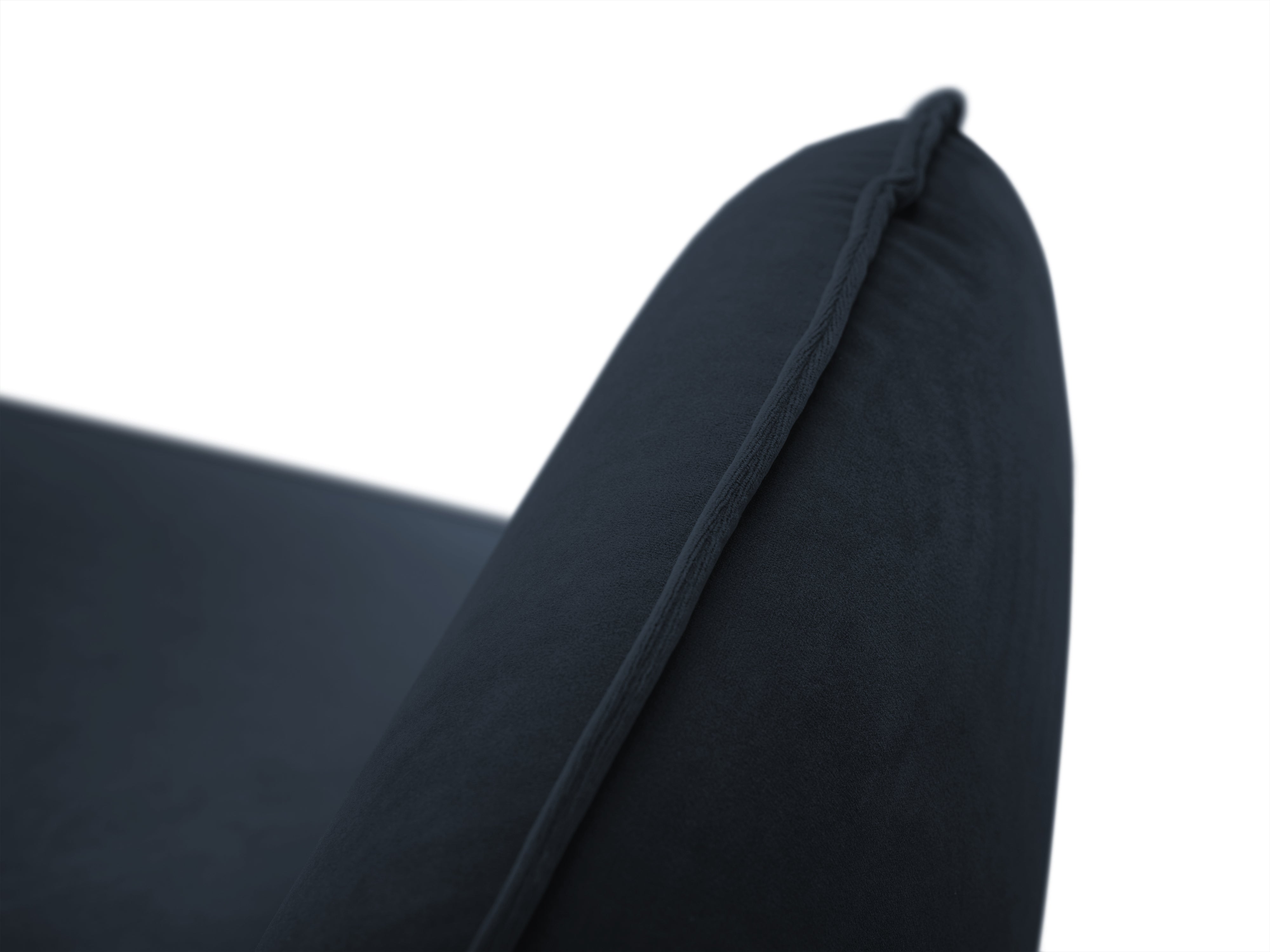 Velvet armchair VIENNA dark blue with black base