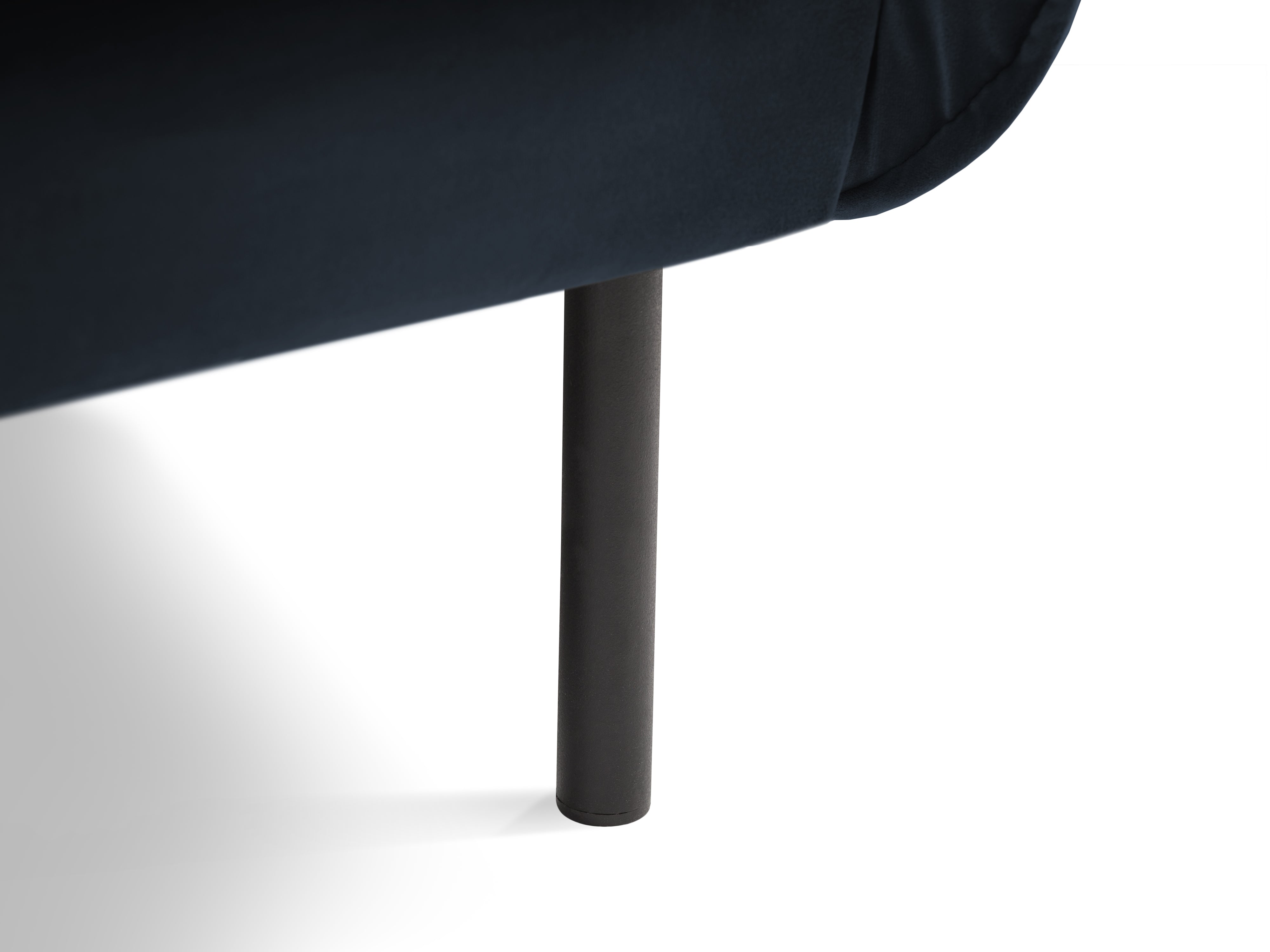 Velvet armchair VIENNA dark blue with black base
