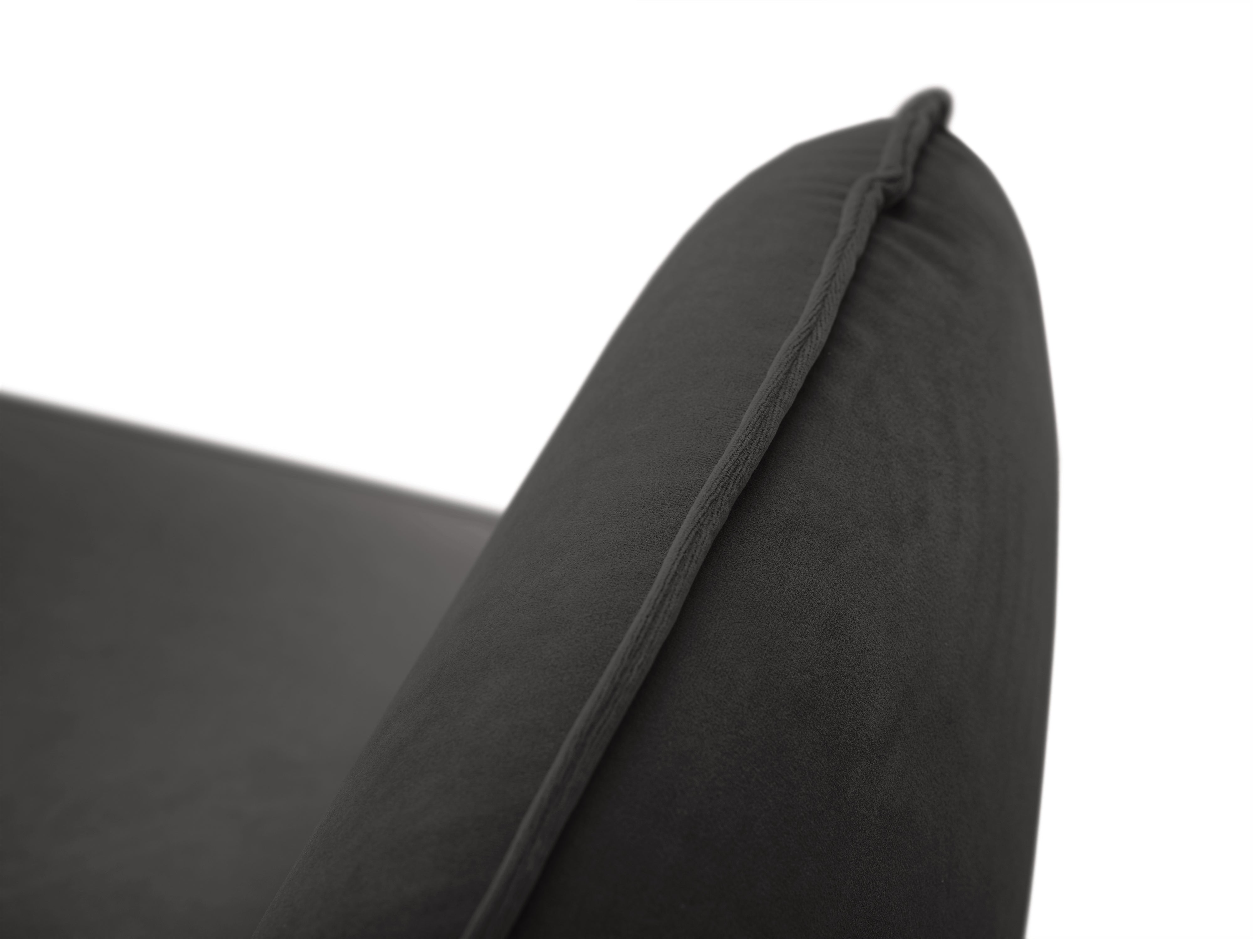 Velvet armchair VIENNA dark gray with black base