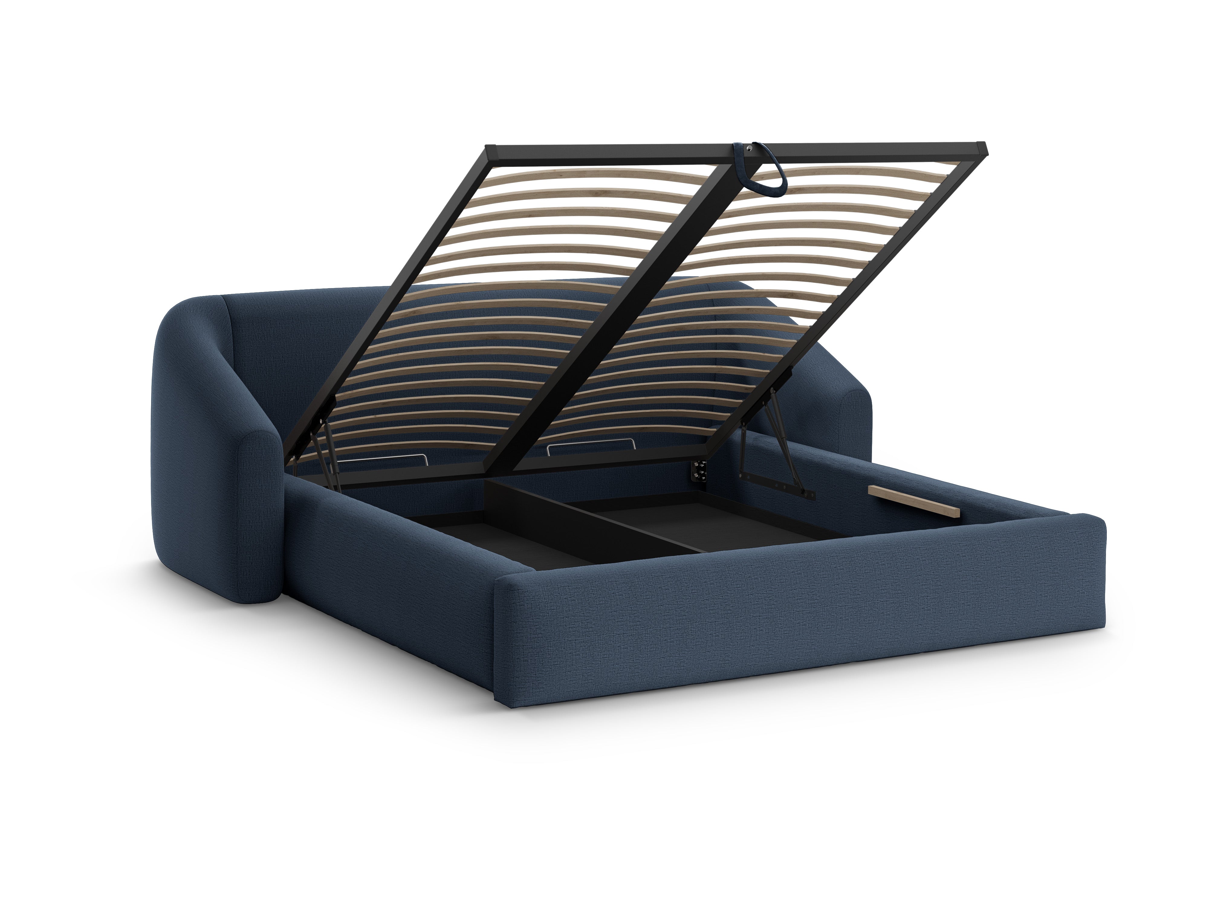 Bed CAMPI blauwe chenille