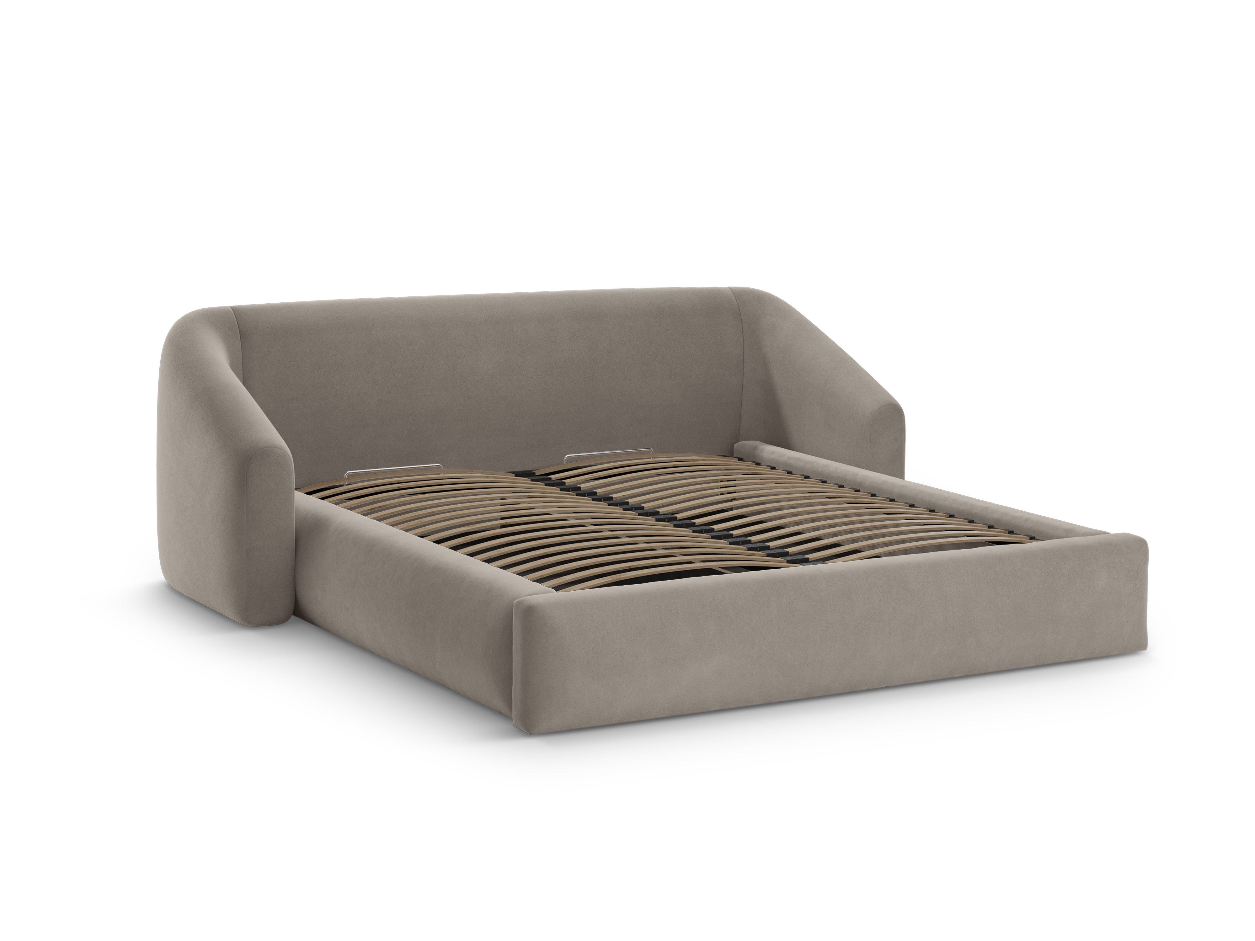 Fluwelen bed CAMPI cappuccino