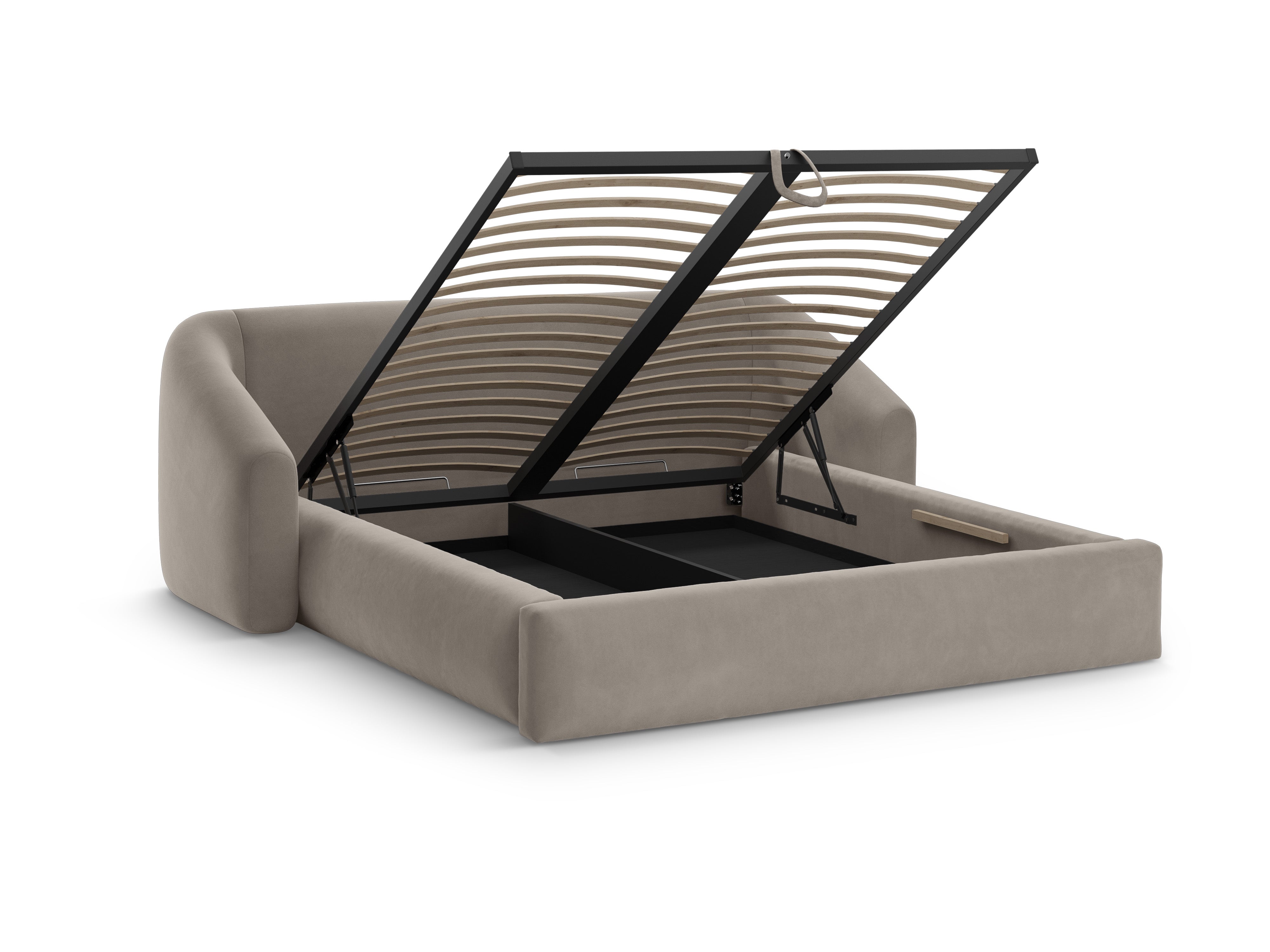 Fluwelen bed CAMPI cappuccino